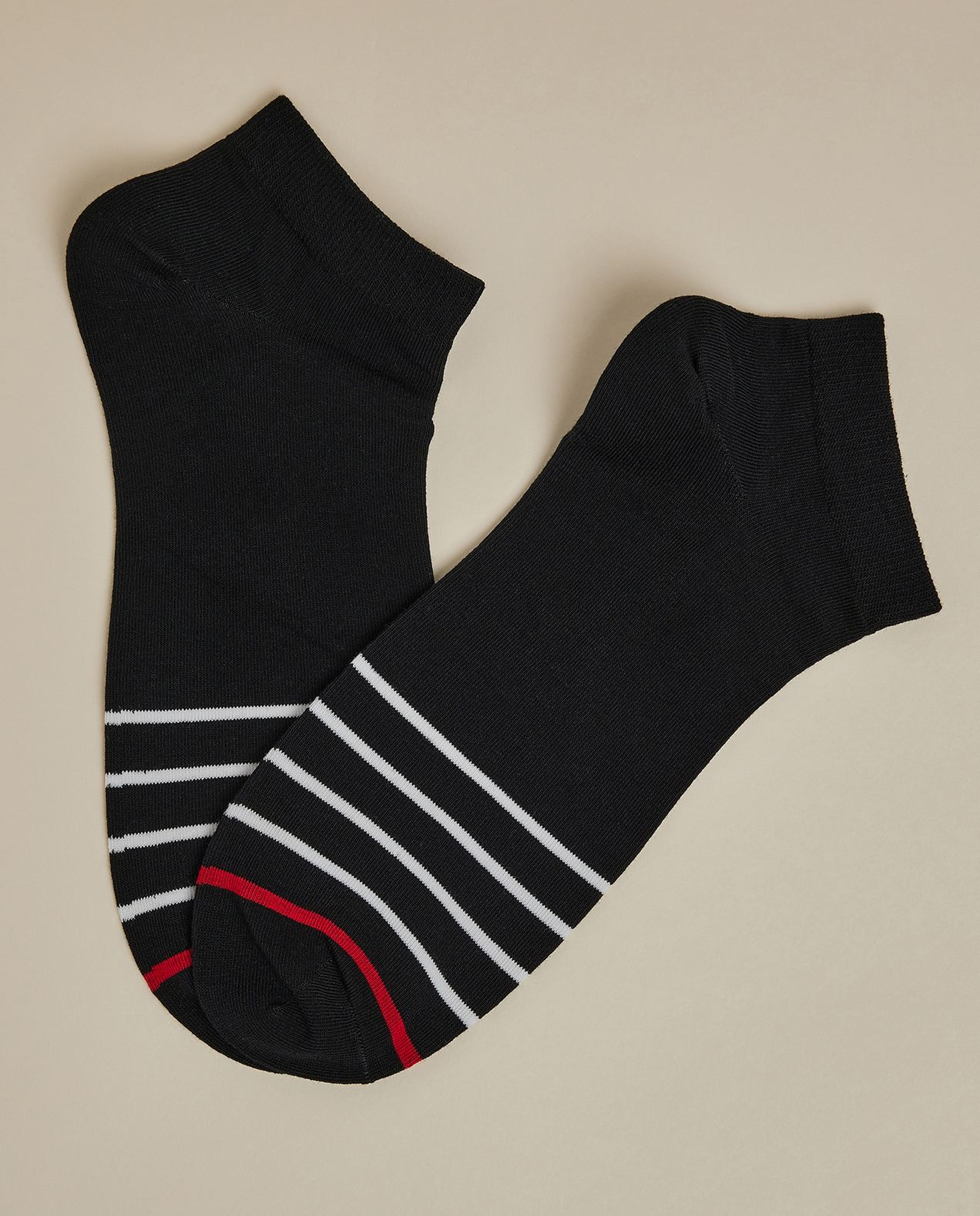 3 Pack Striped Ankle Socks
