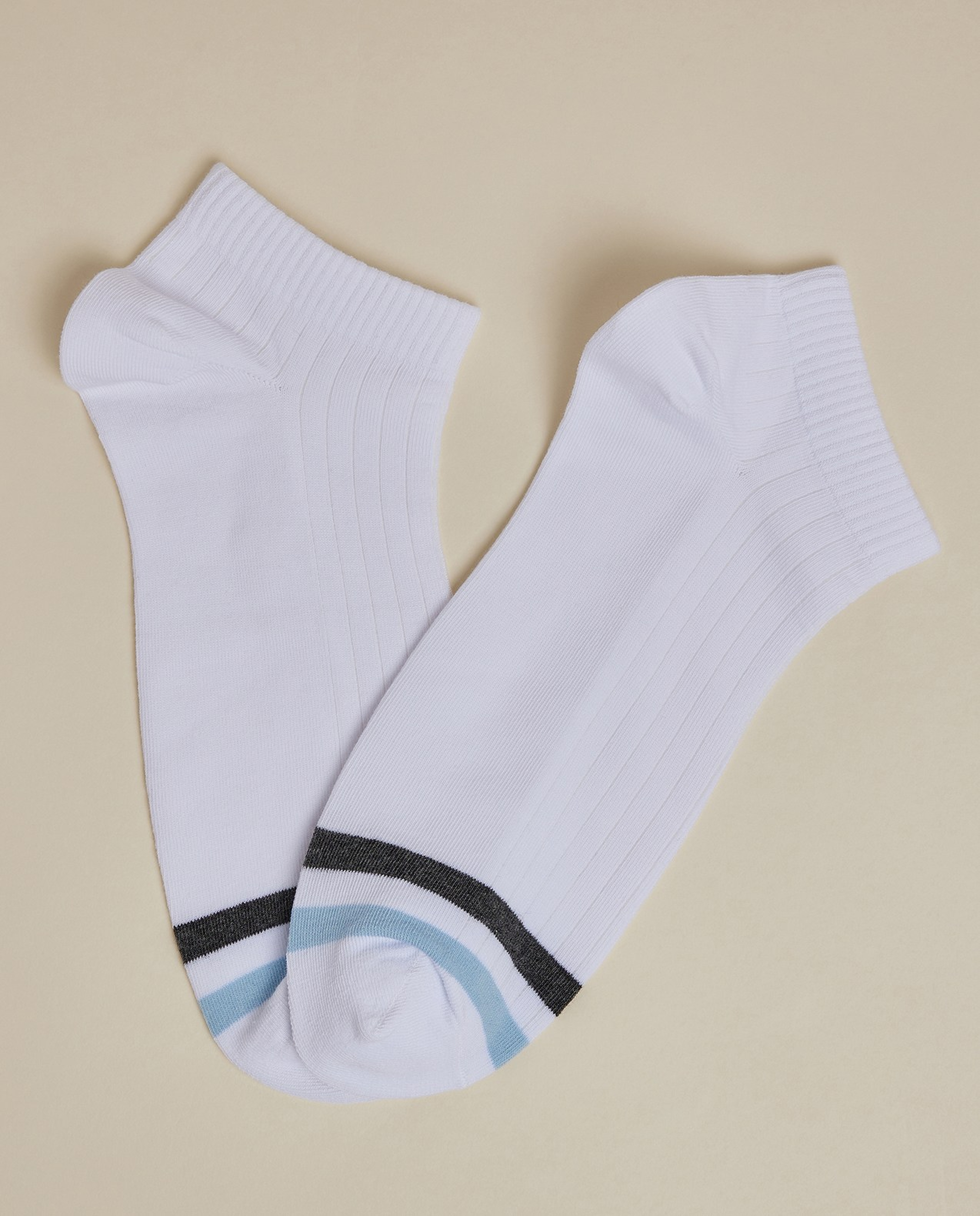 3 Pack Striped Ankle Socks