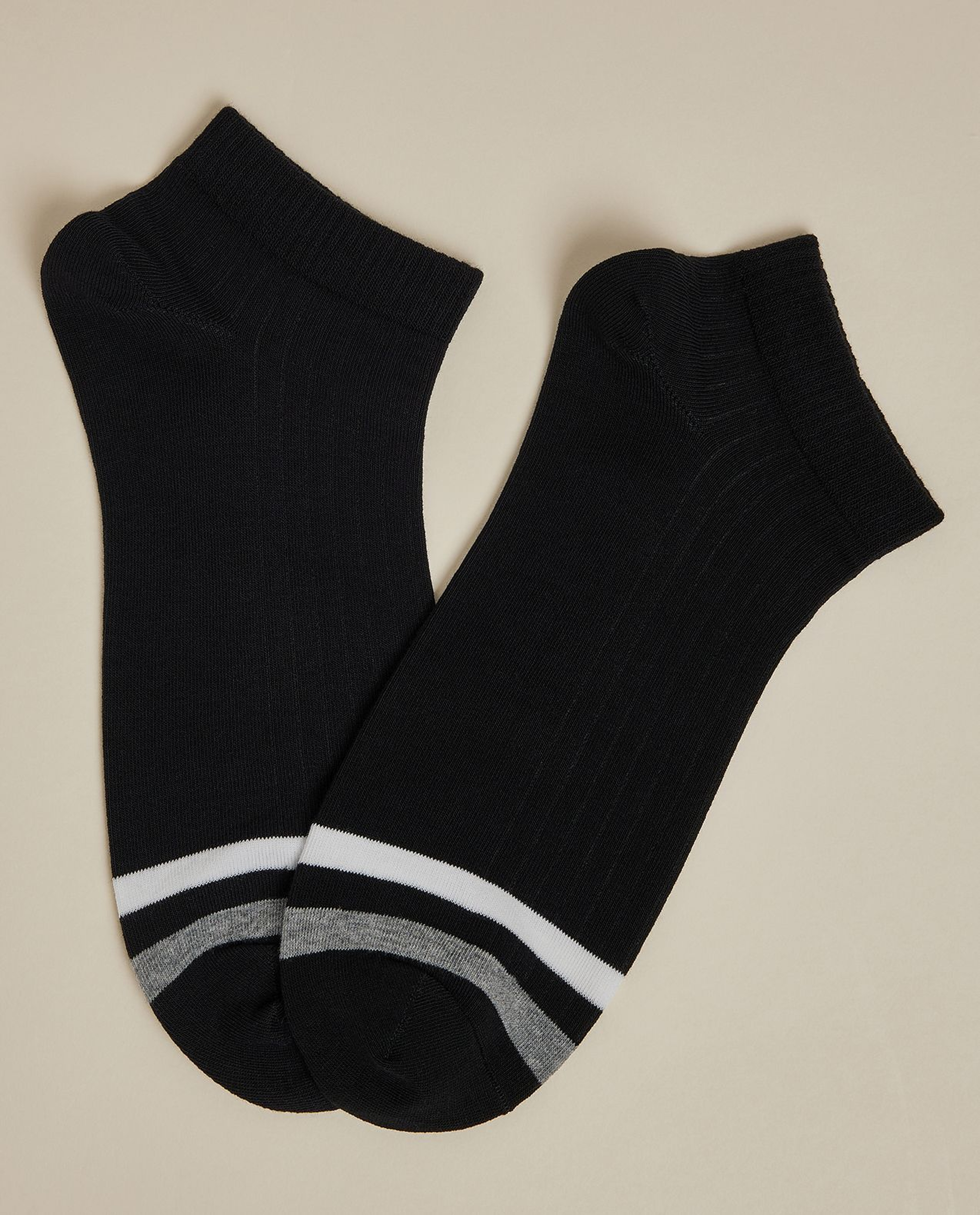 3 Pack Striped Ankle Socks