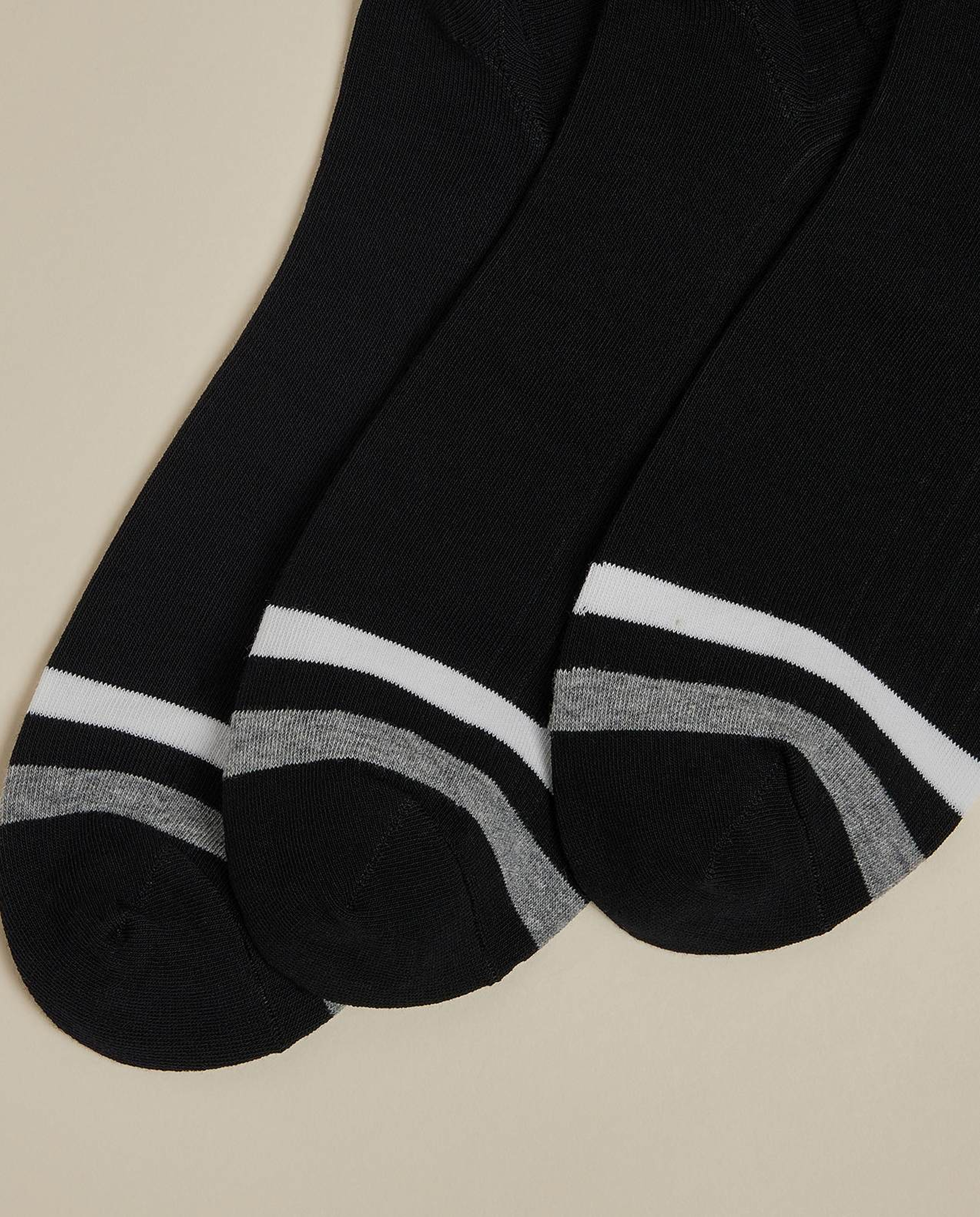 3 Pack Striped Ankle Socks