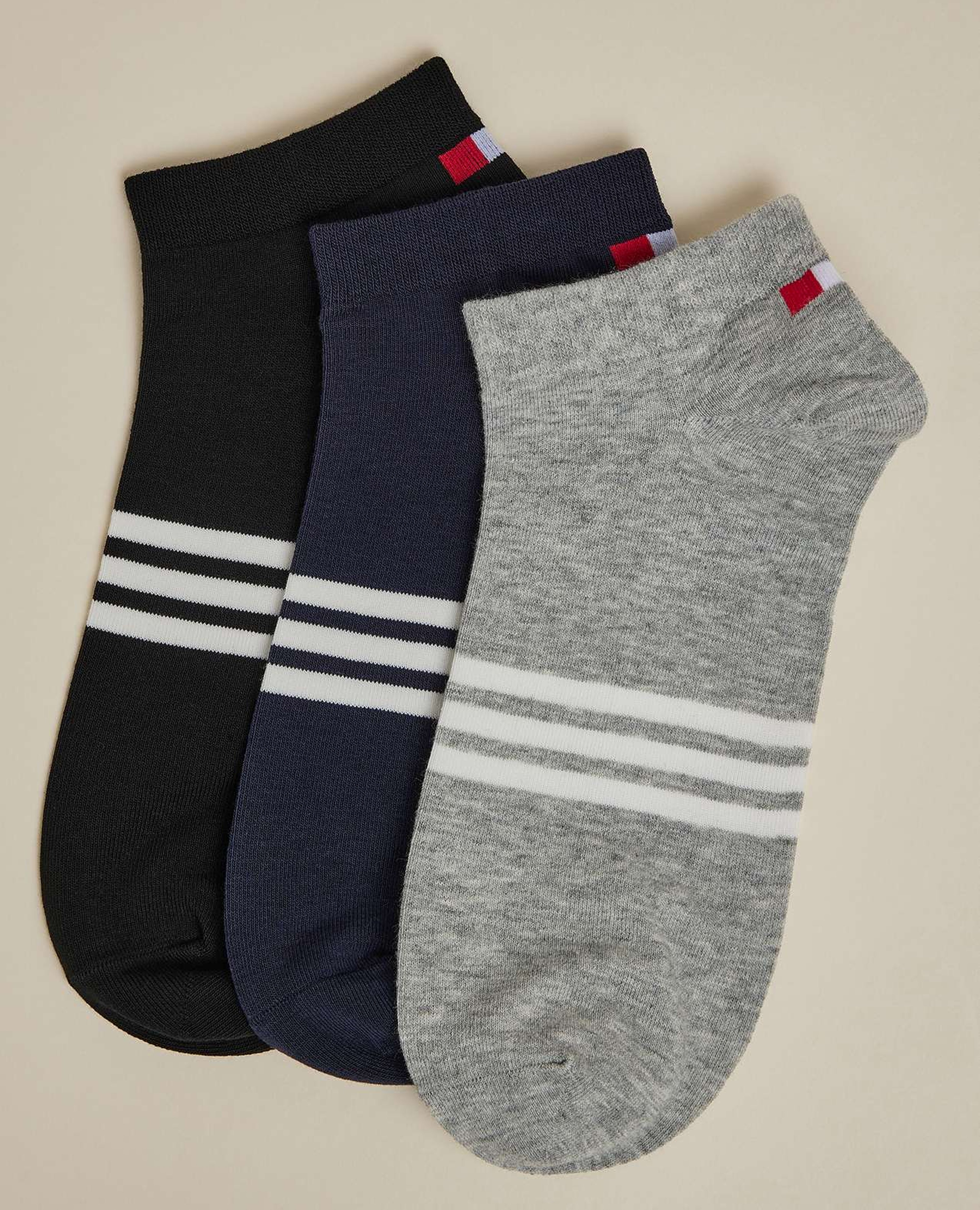 3 Pack Striped Ankle Socks