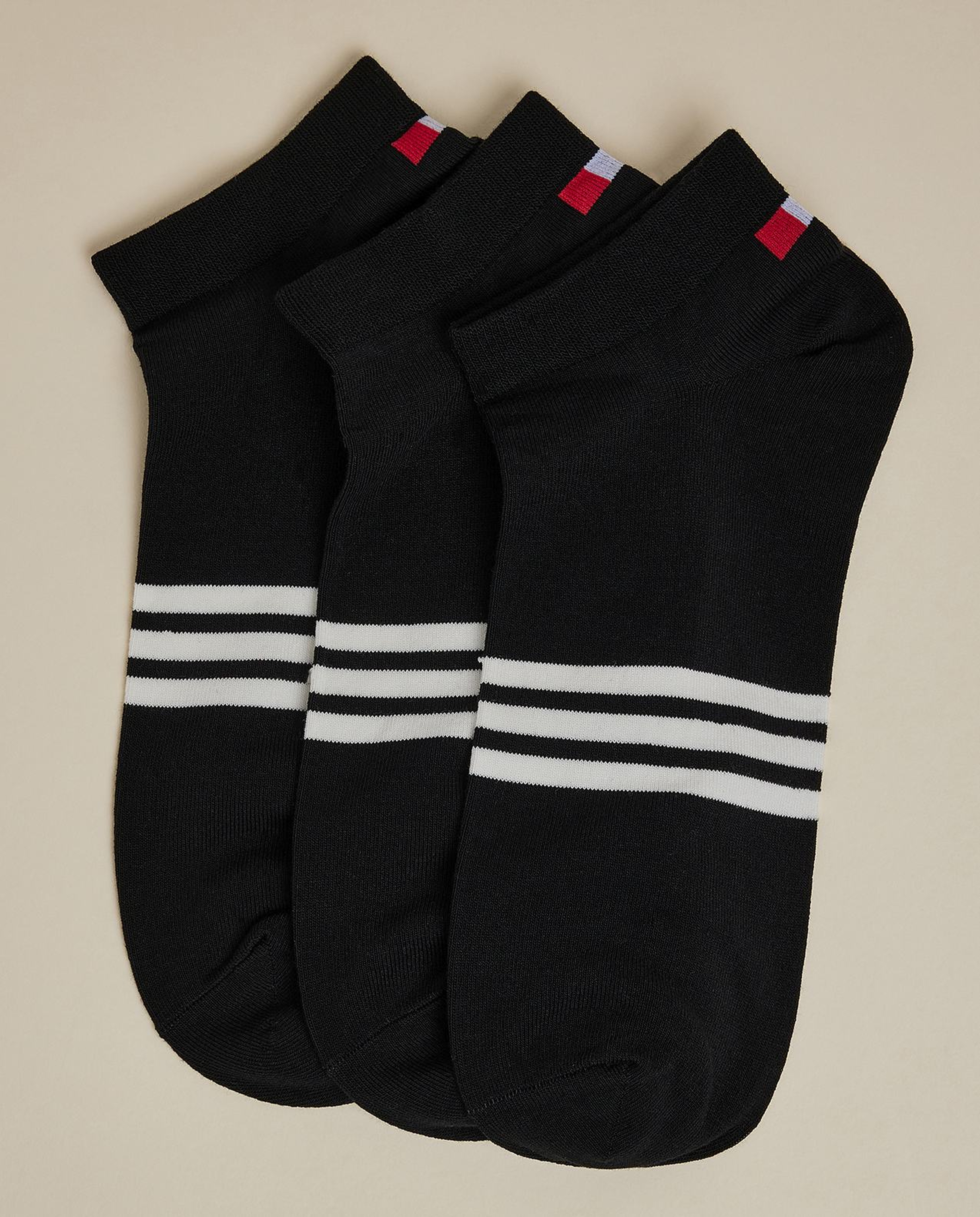 3 Pack Striped Ankle Socks