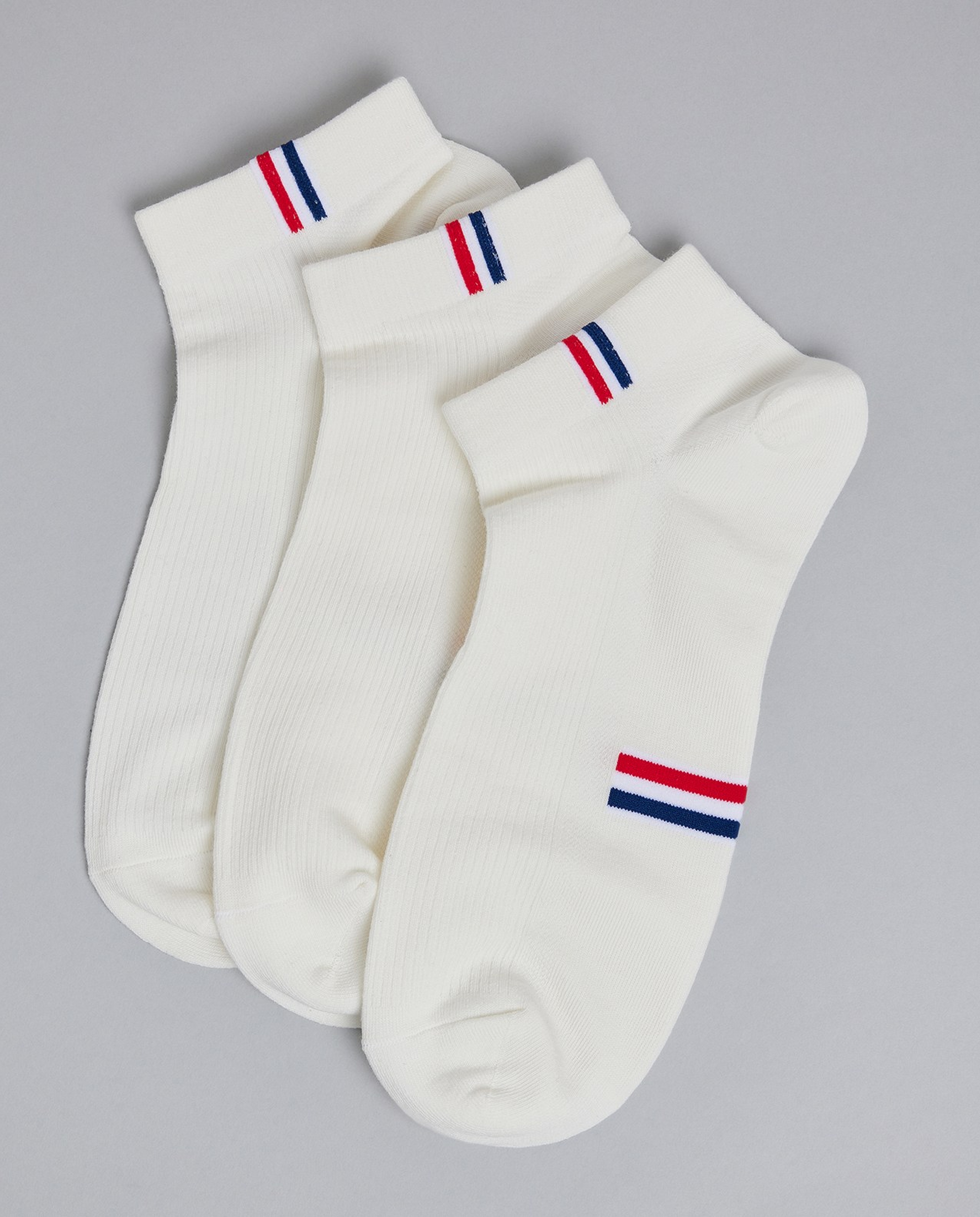 3 Pack Striped Ankle Socks