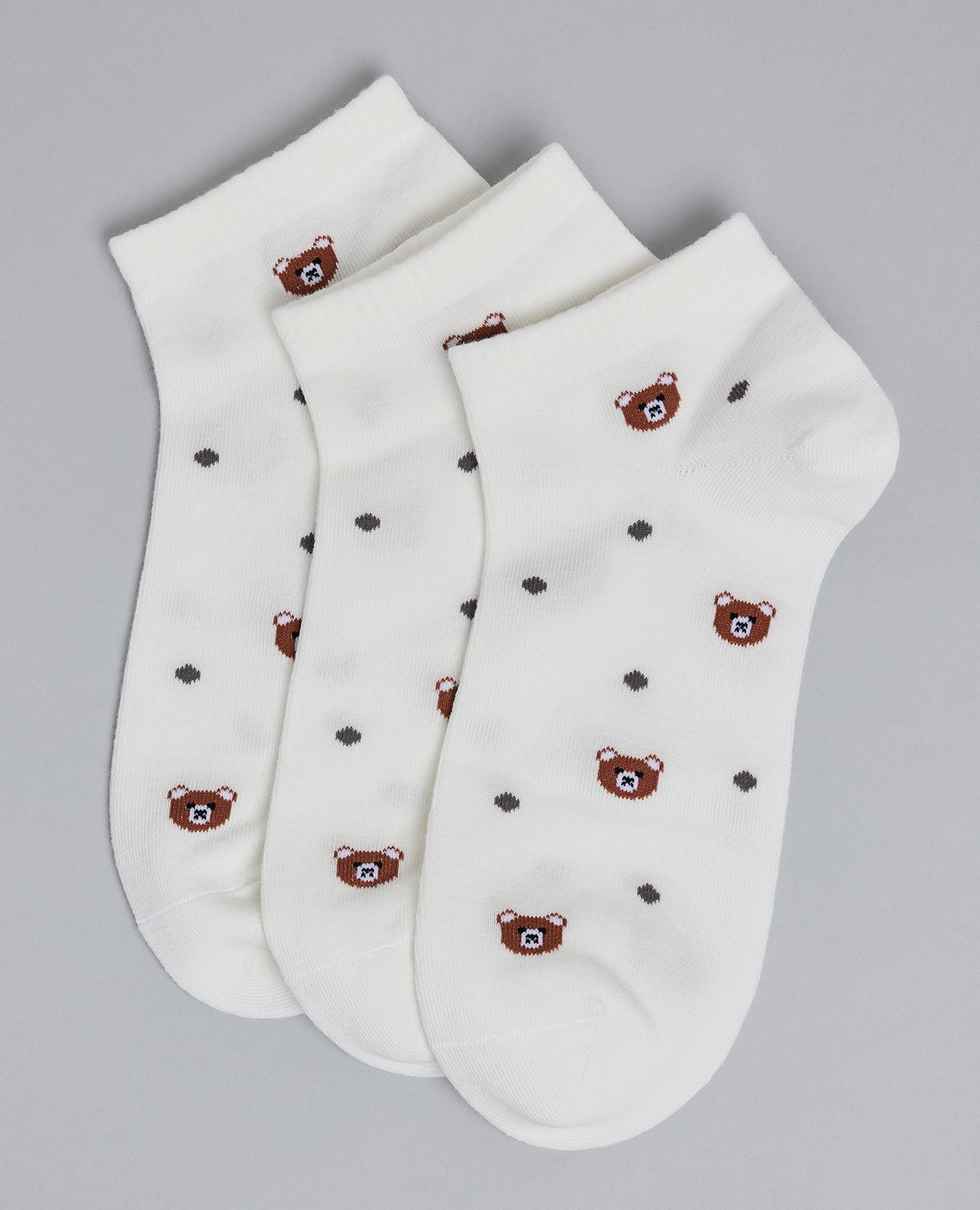 جوارب قصيرة بنقشة  - 3 قطع