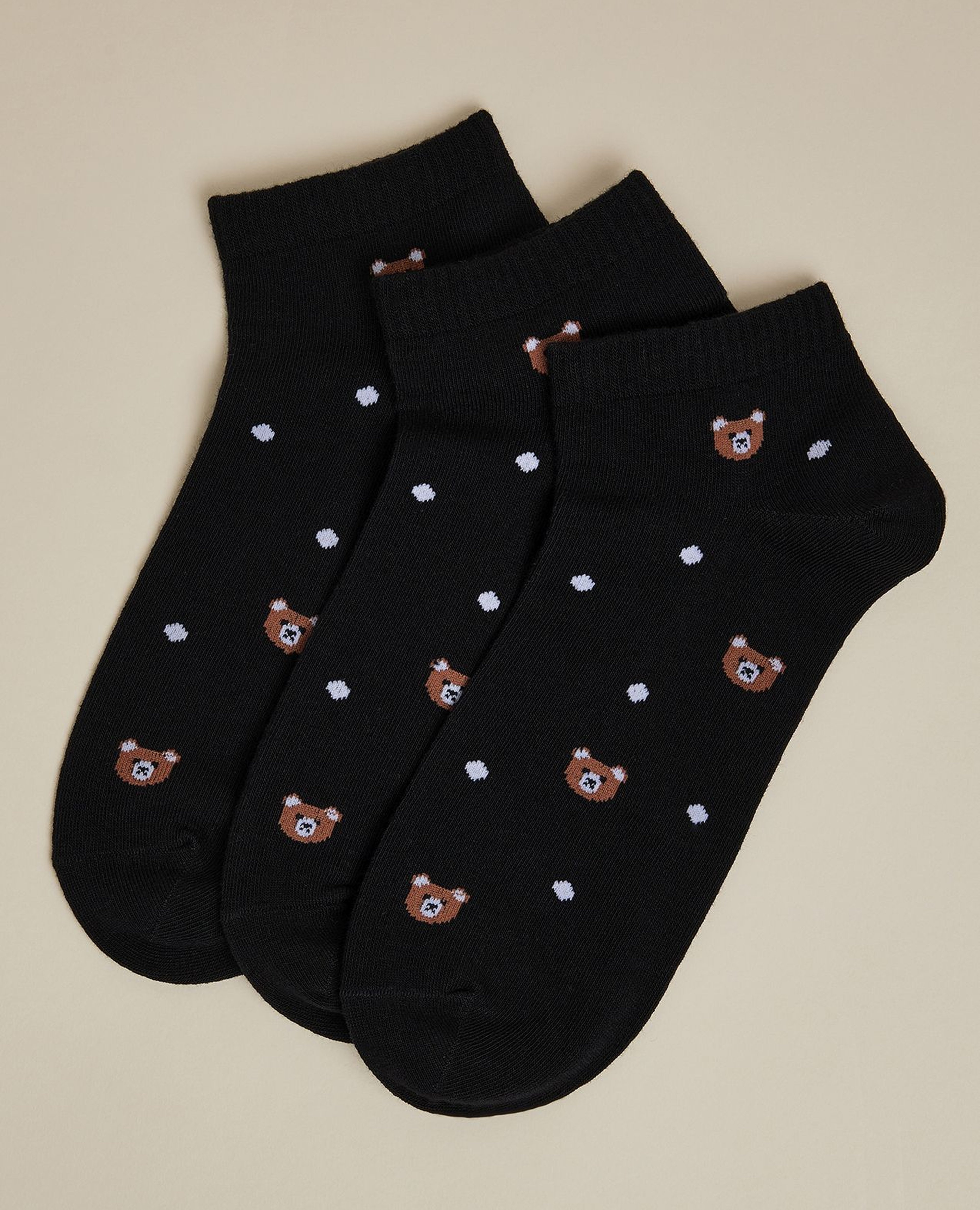 3 Pack Patterned Ankle Socks