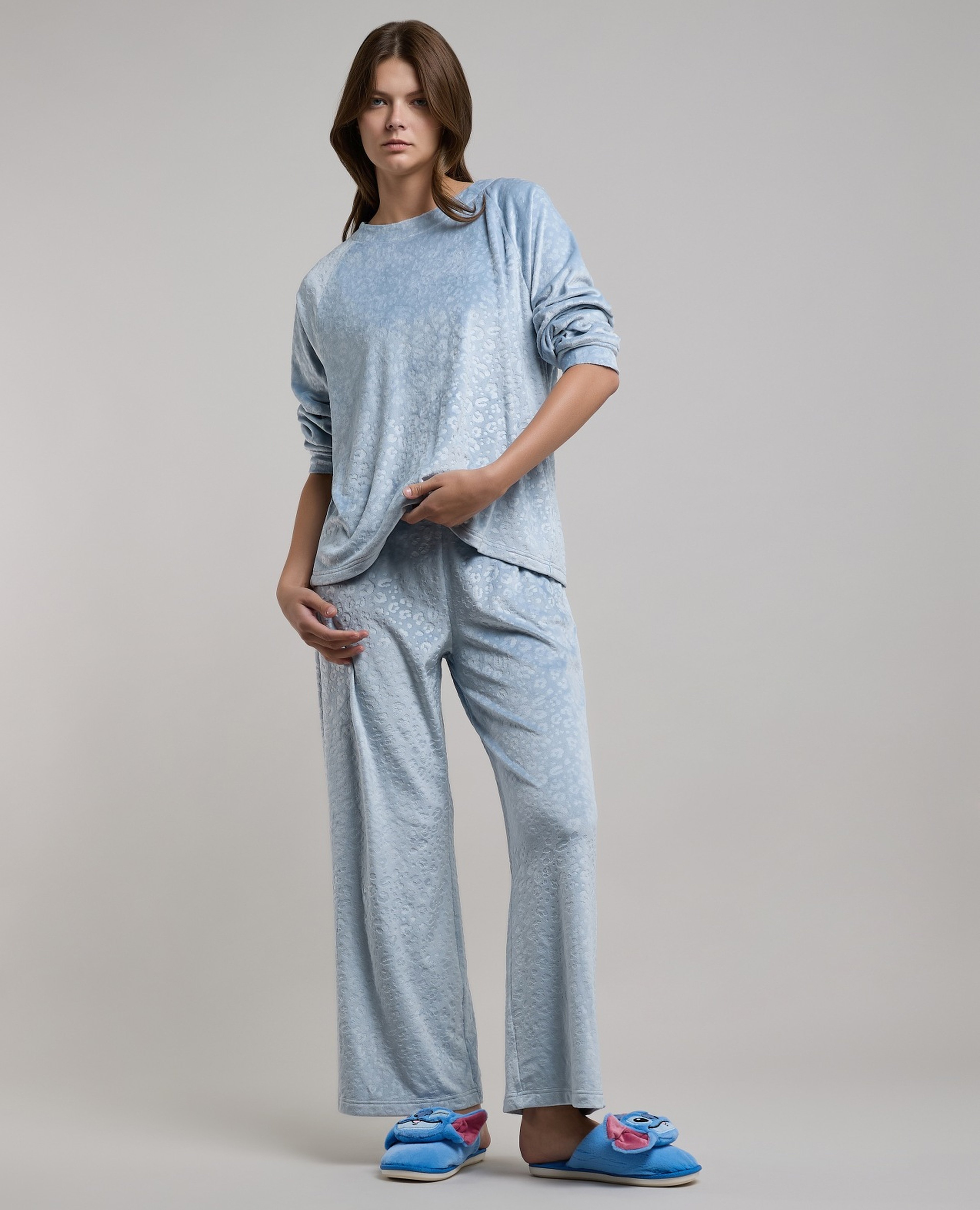 طقم بيجاما بنقشة