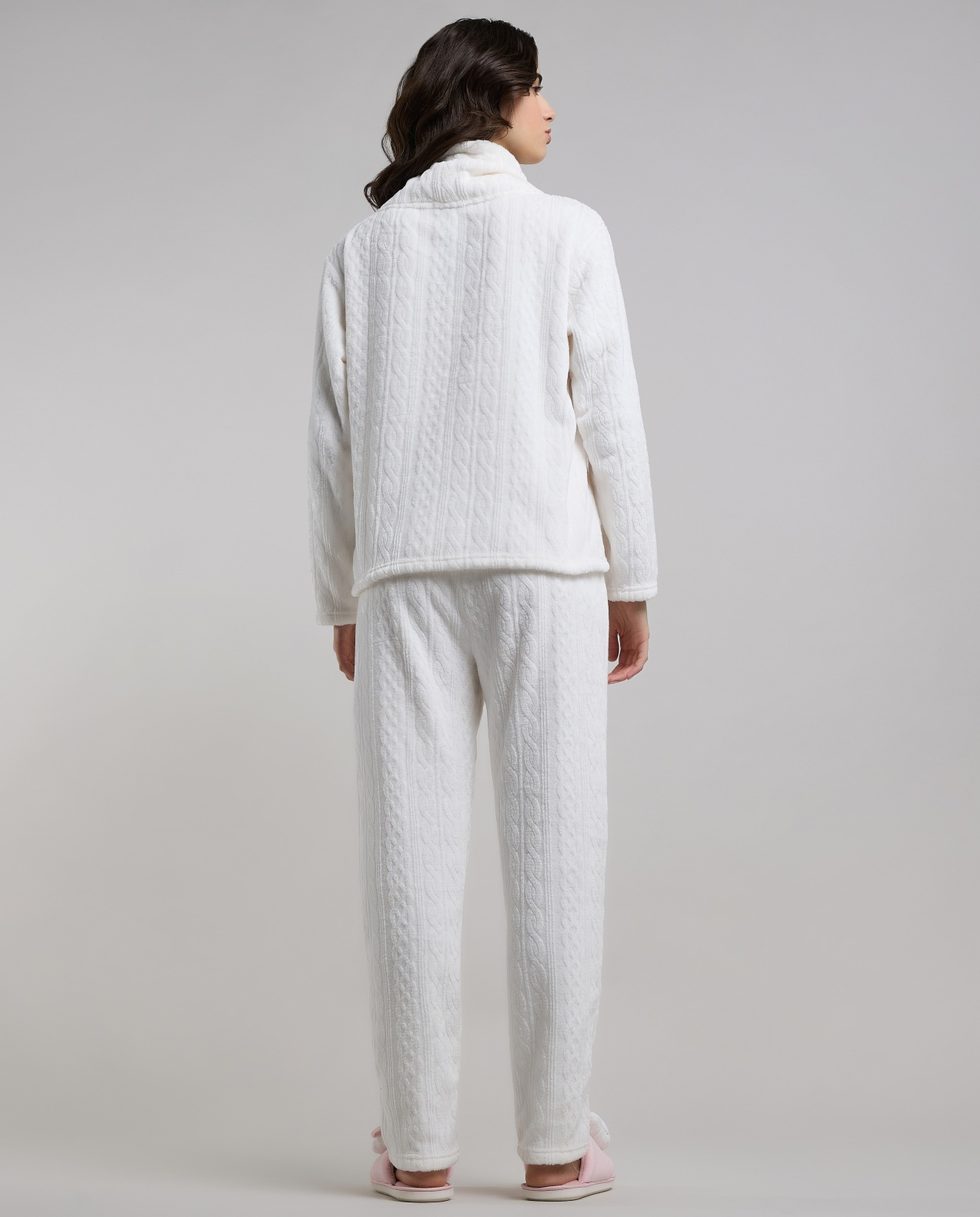 Self Patterned Pyjama Set