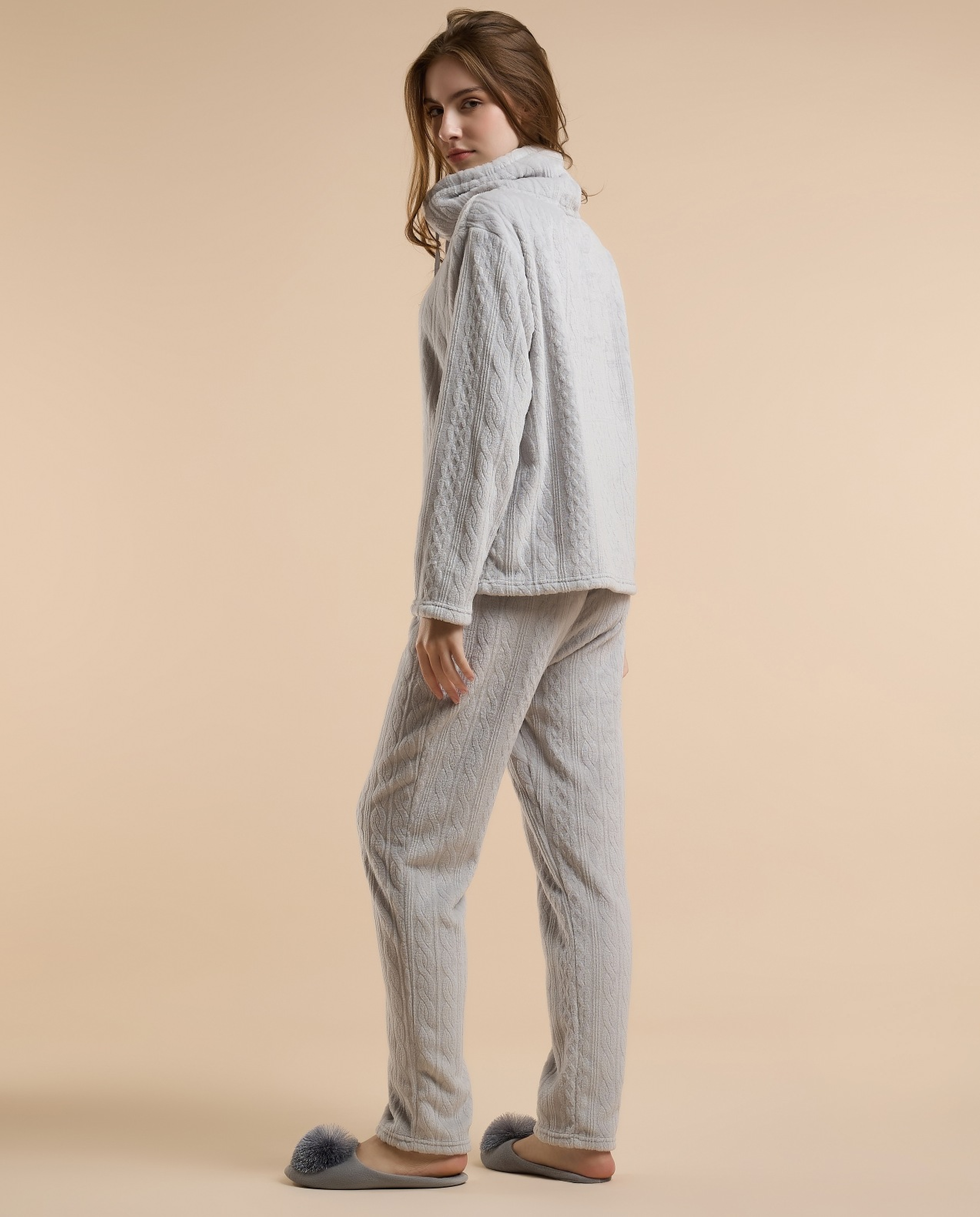 Self Patterned Pyjama Set