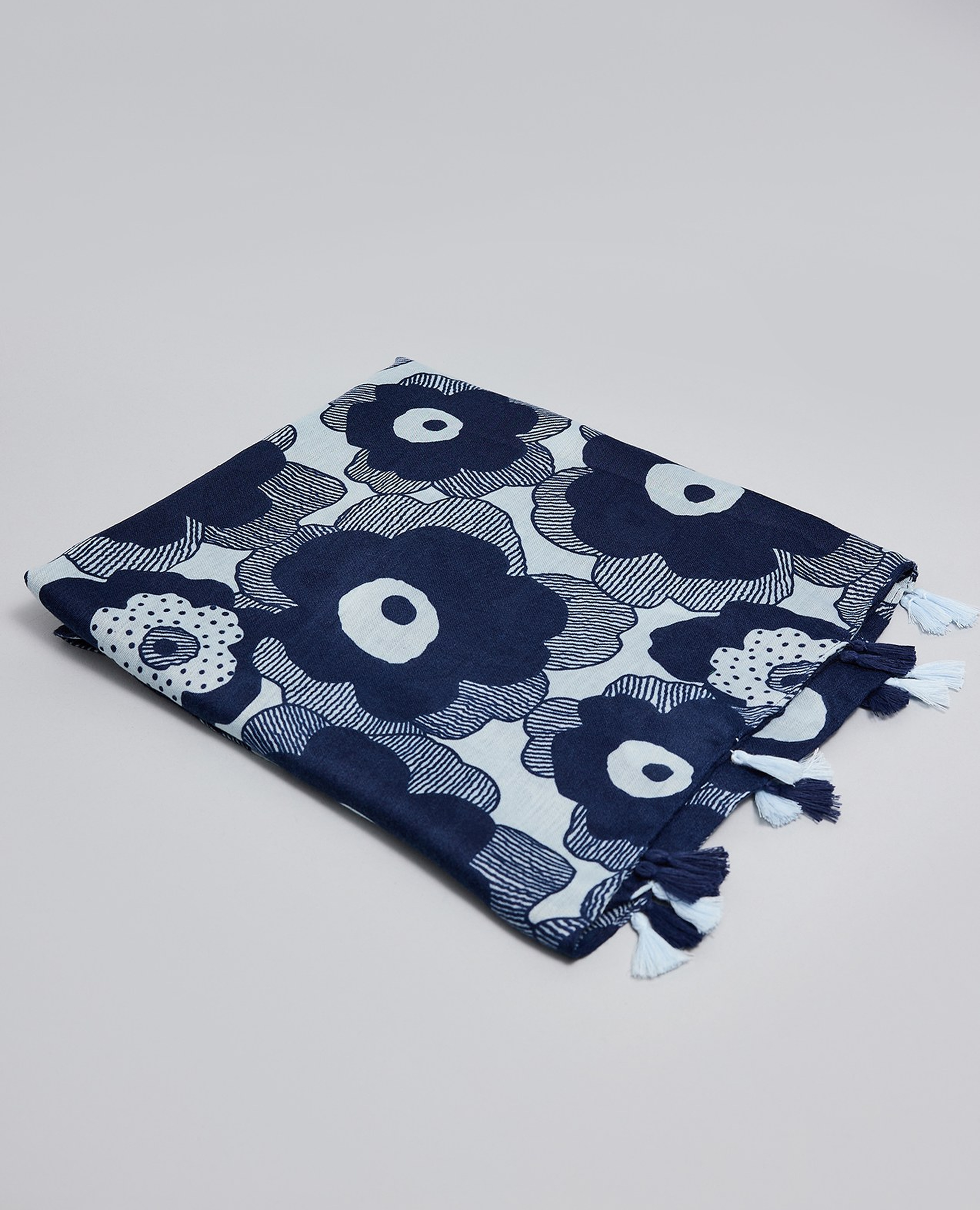 Patterned Tasseled Scarf