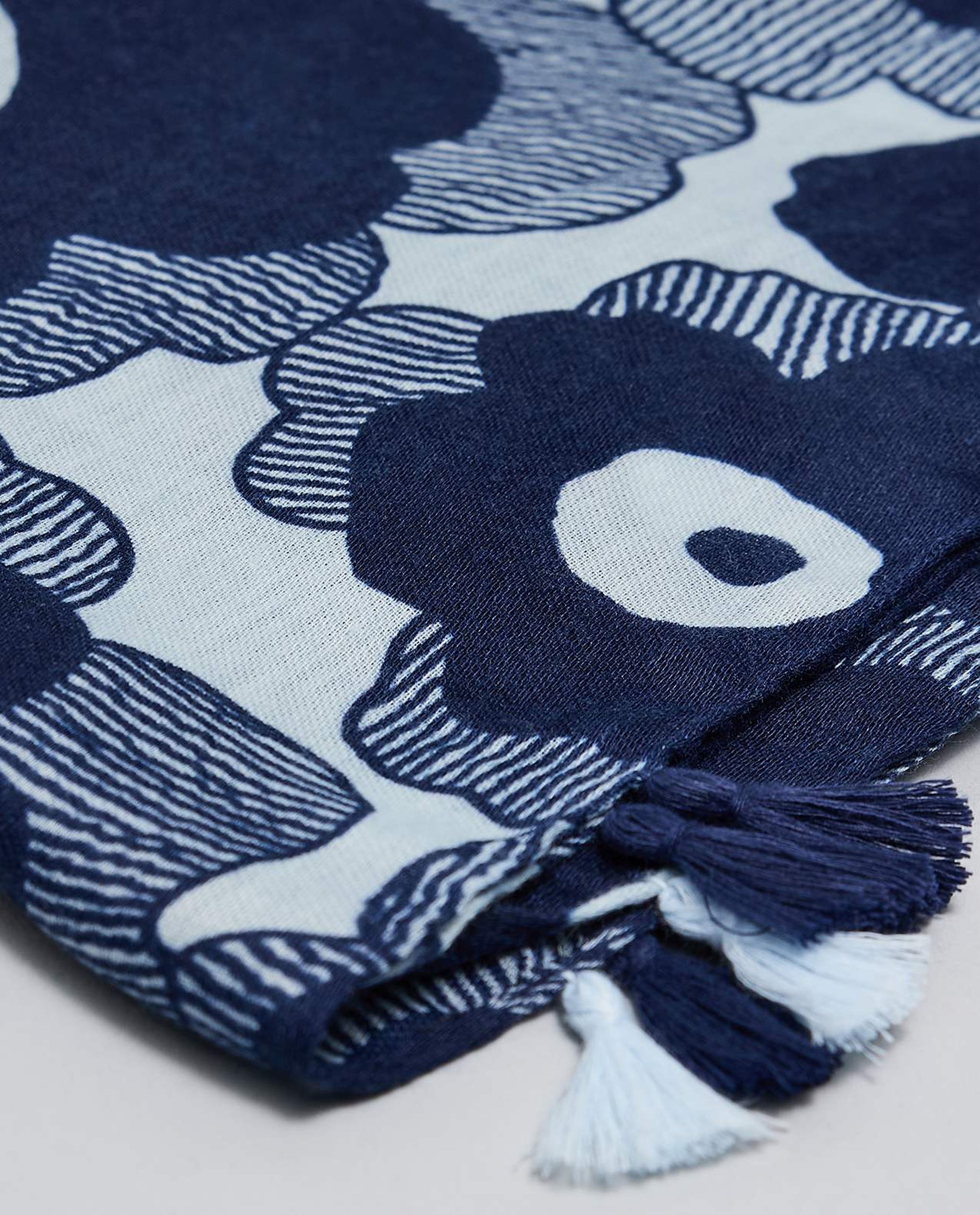 Patterned Tasseled Scarf