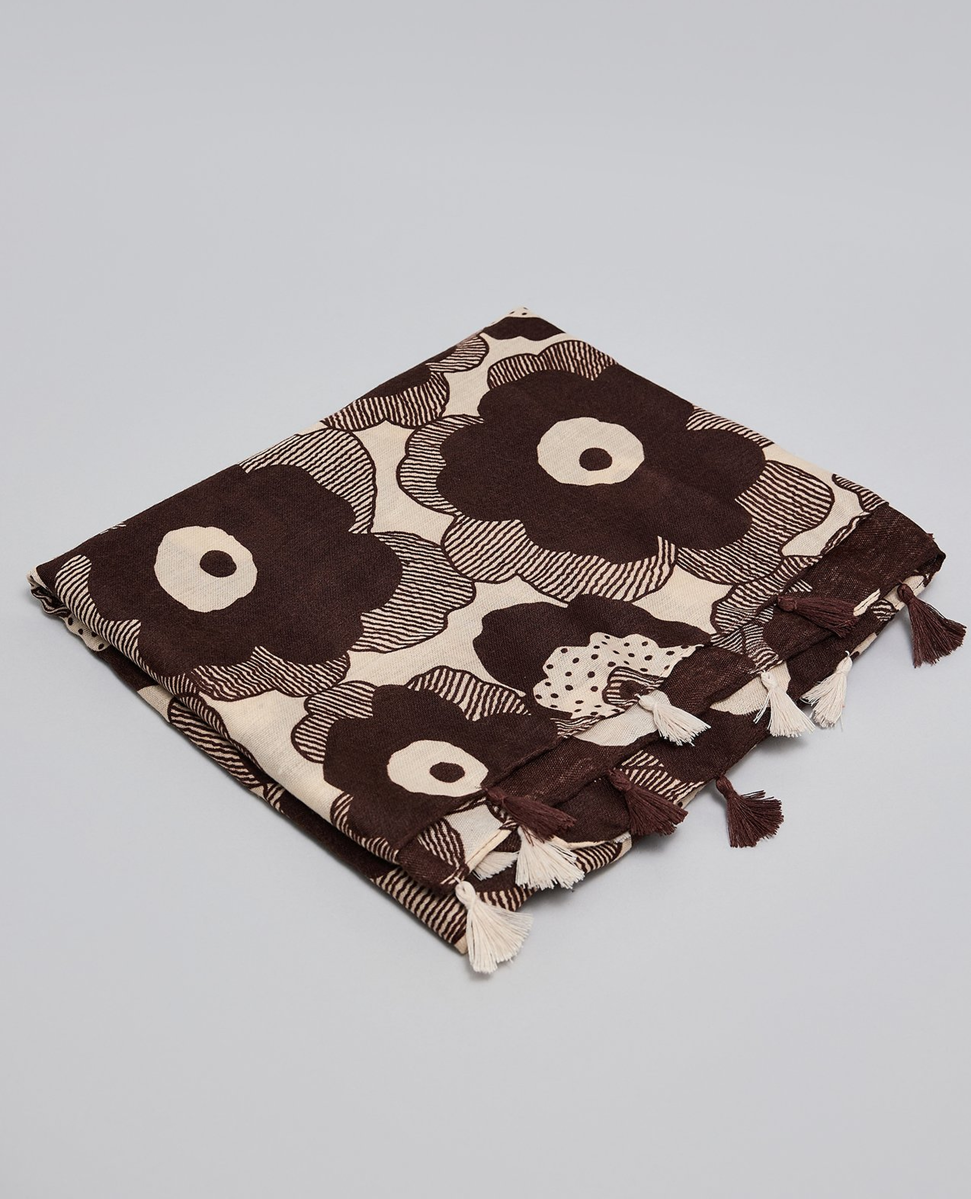 Patterned Tasseled Scarf