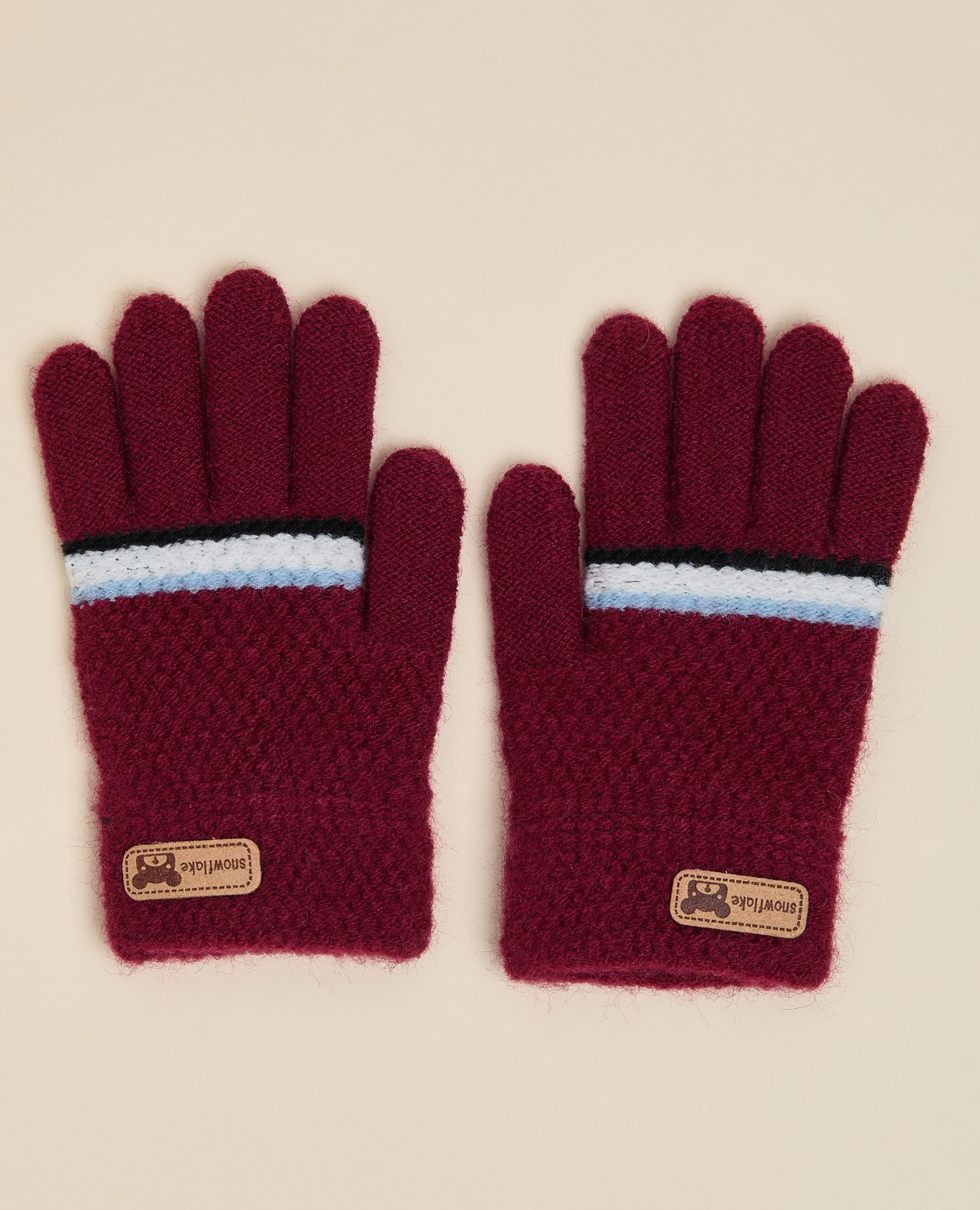 Striped Knitted Gloves