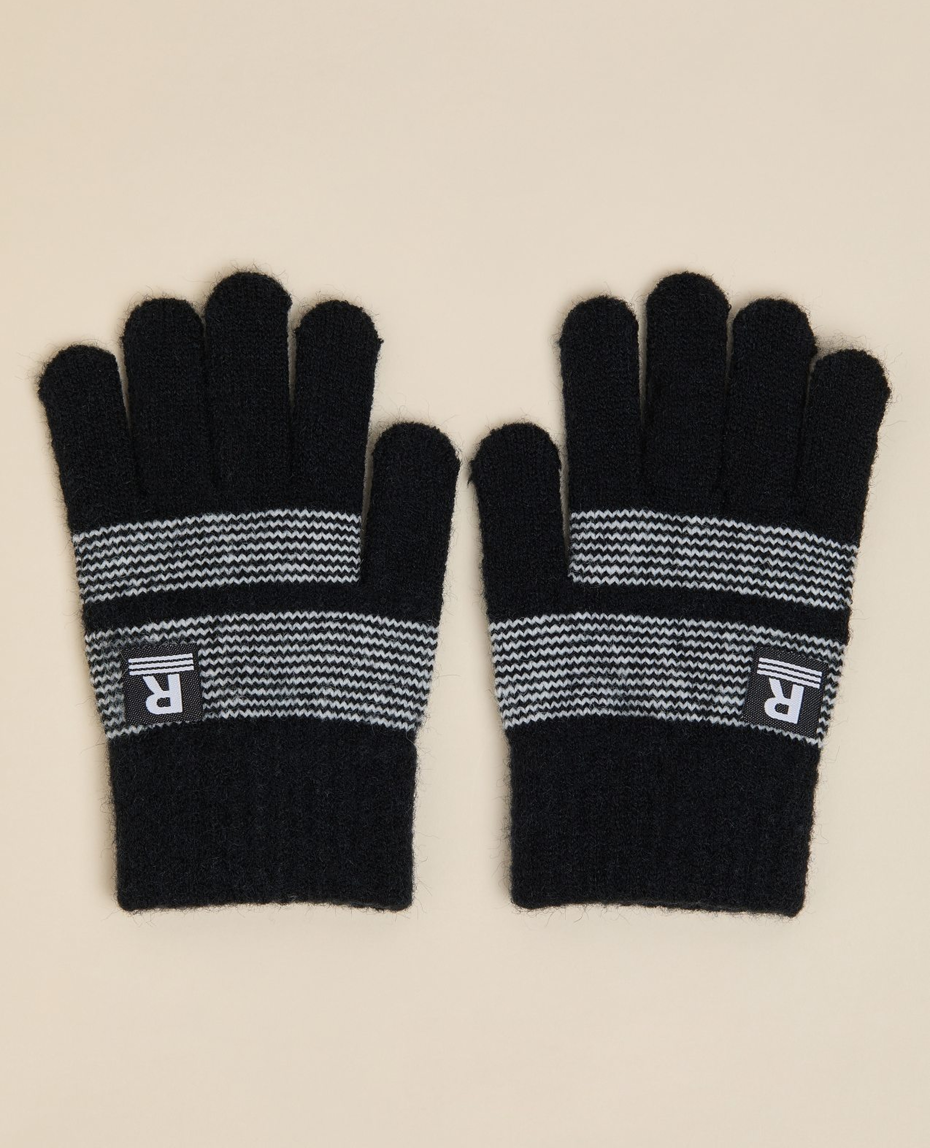 Striped Knitted Gloves