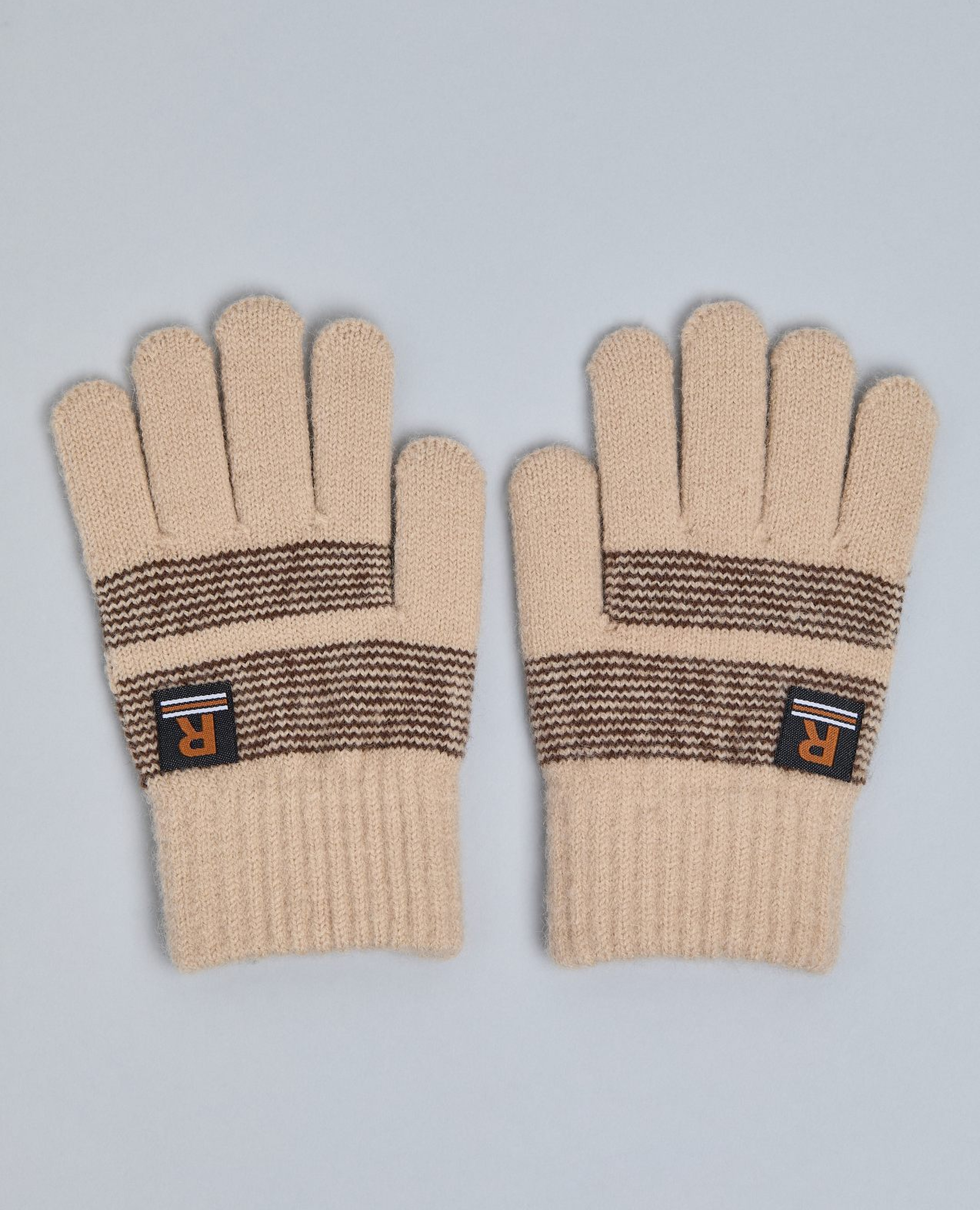 Striped Knitted Gloves