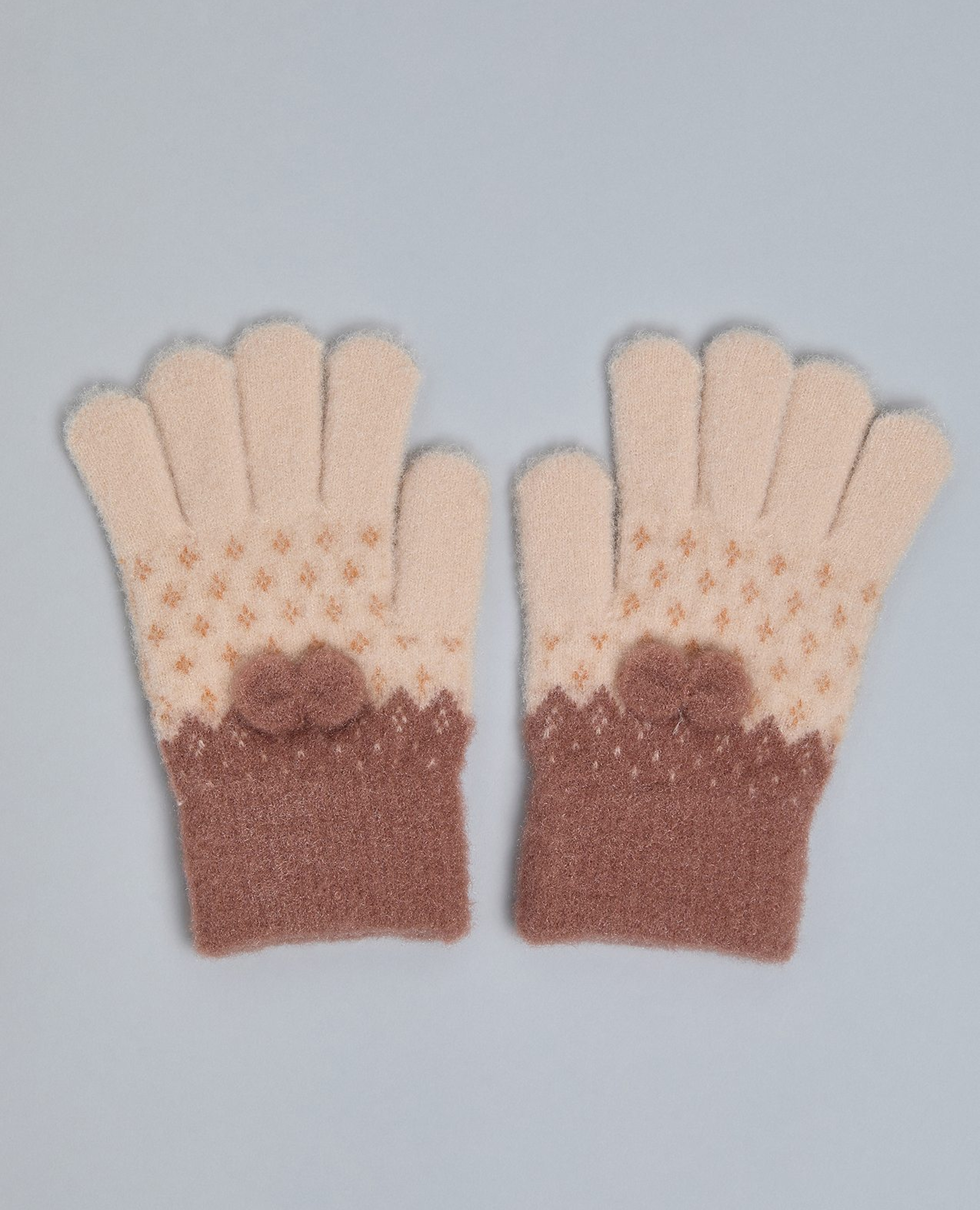 Color Block Knitted Gloves
