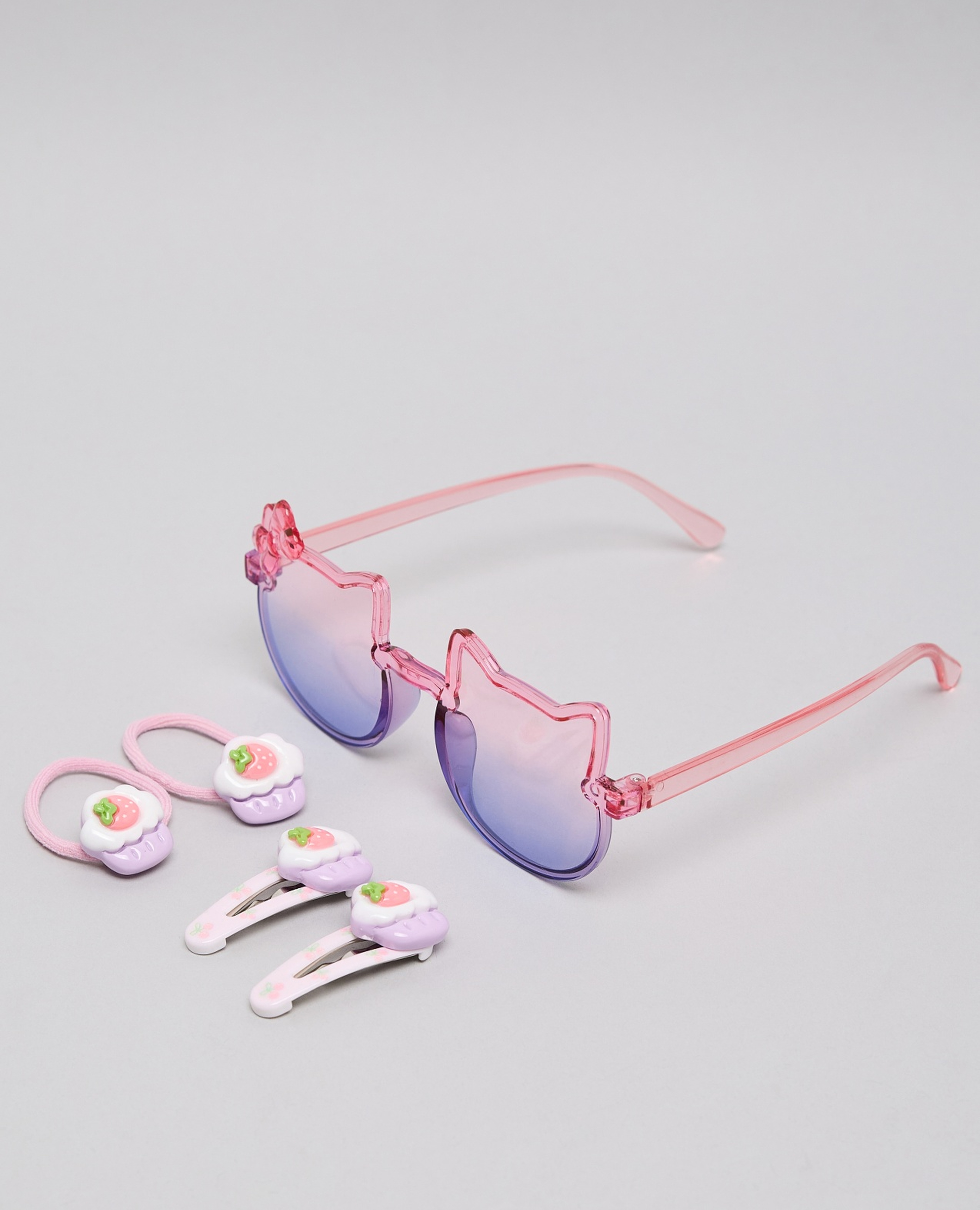 طقم نظارات شمسية وإكسسوارات شعر - 5 قطع