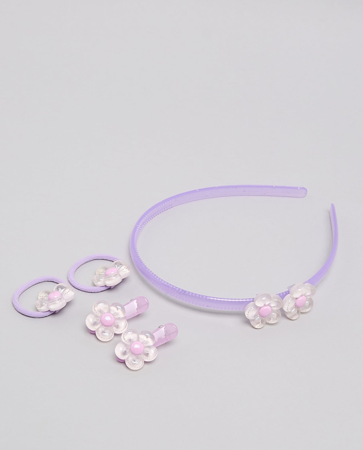 طقم مشابك شعر وطوق رأس - 5 قطع