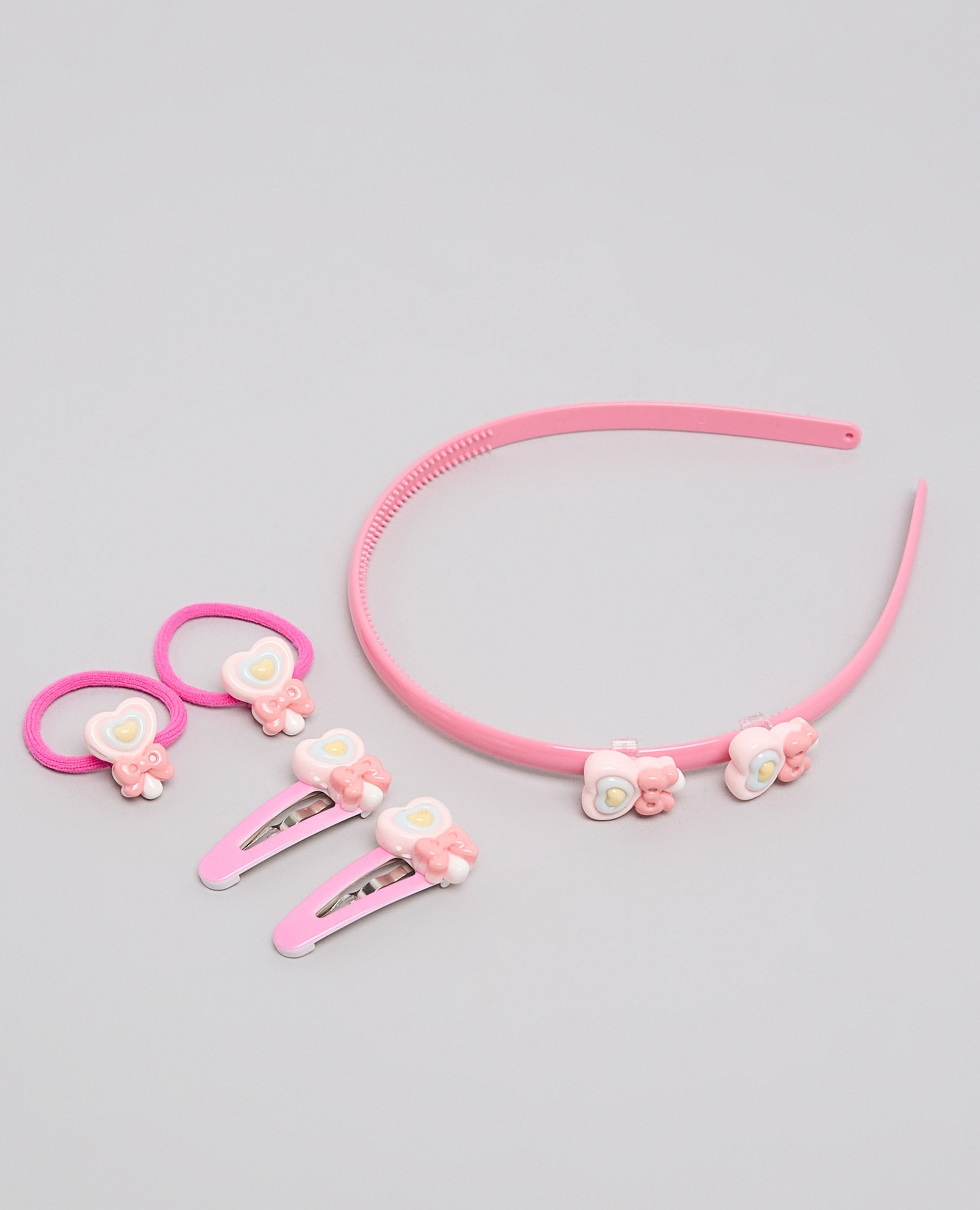 طقم مشابك شعر وطوق رأس - 5 قطع