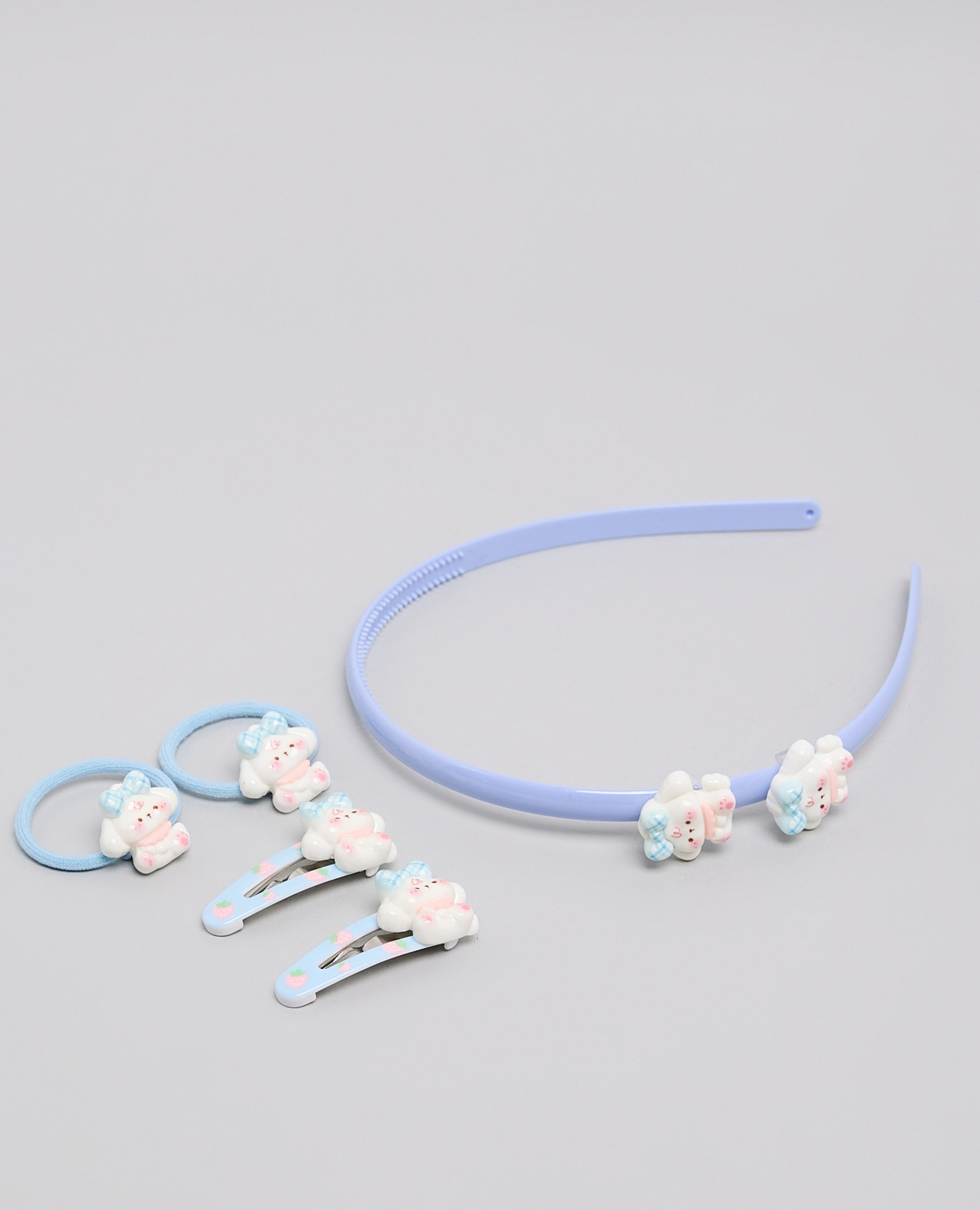 طقم مشابك شعر وطوق رأس - 5 قطع