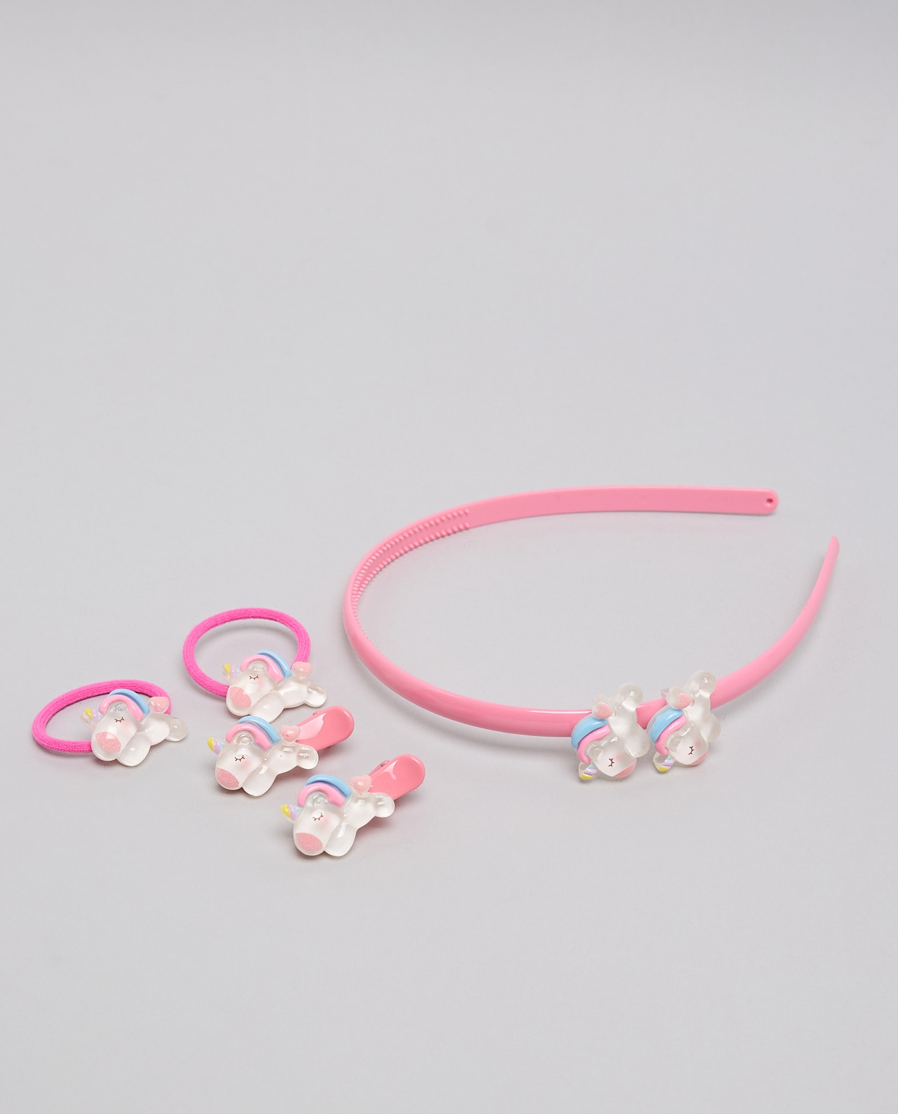 طقم مشابك شعر وطوق رأس - 5 قطع