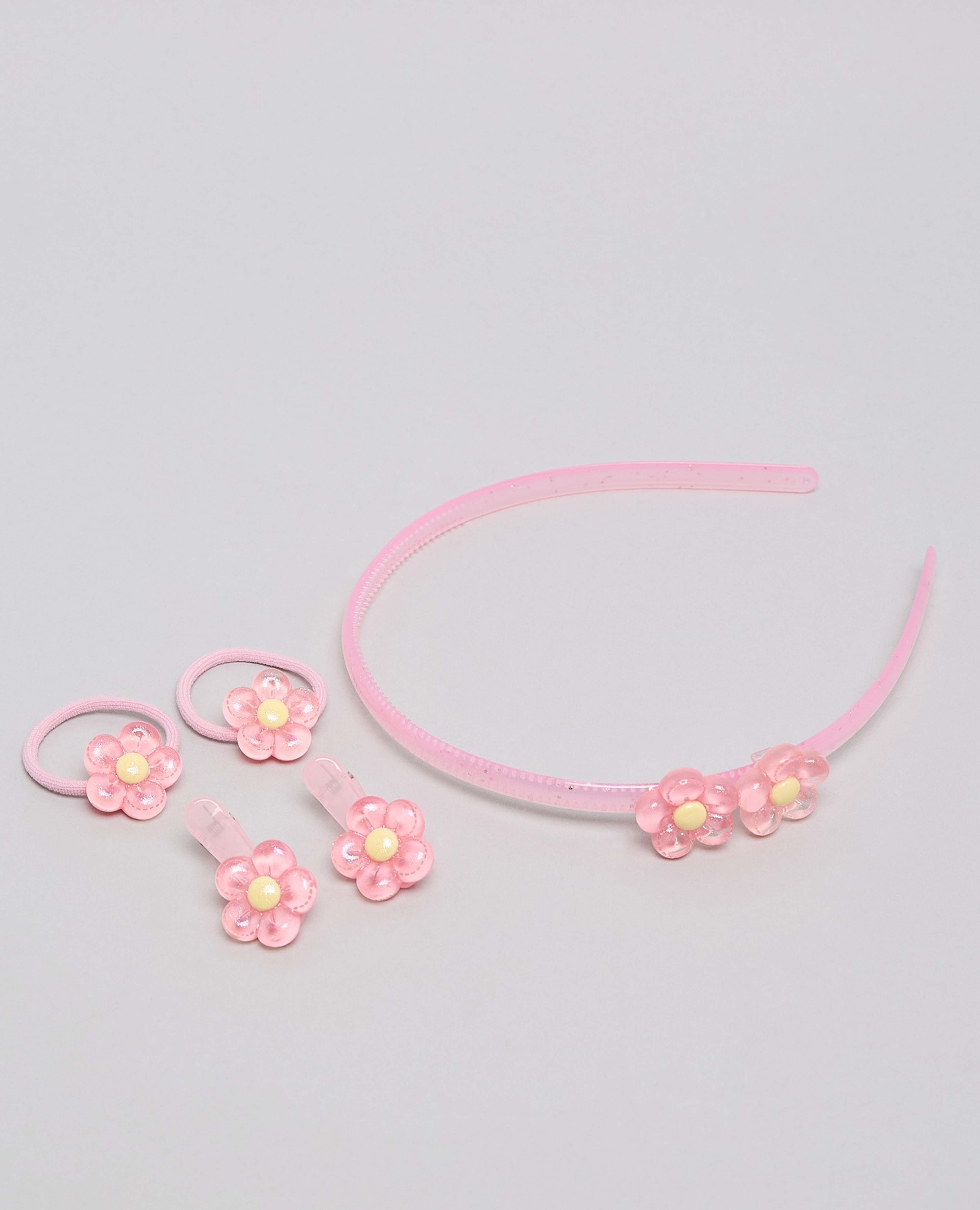 طقم مشابك شعر وطوق رأس - 5 قطع