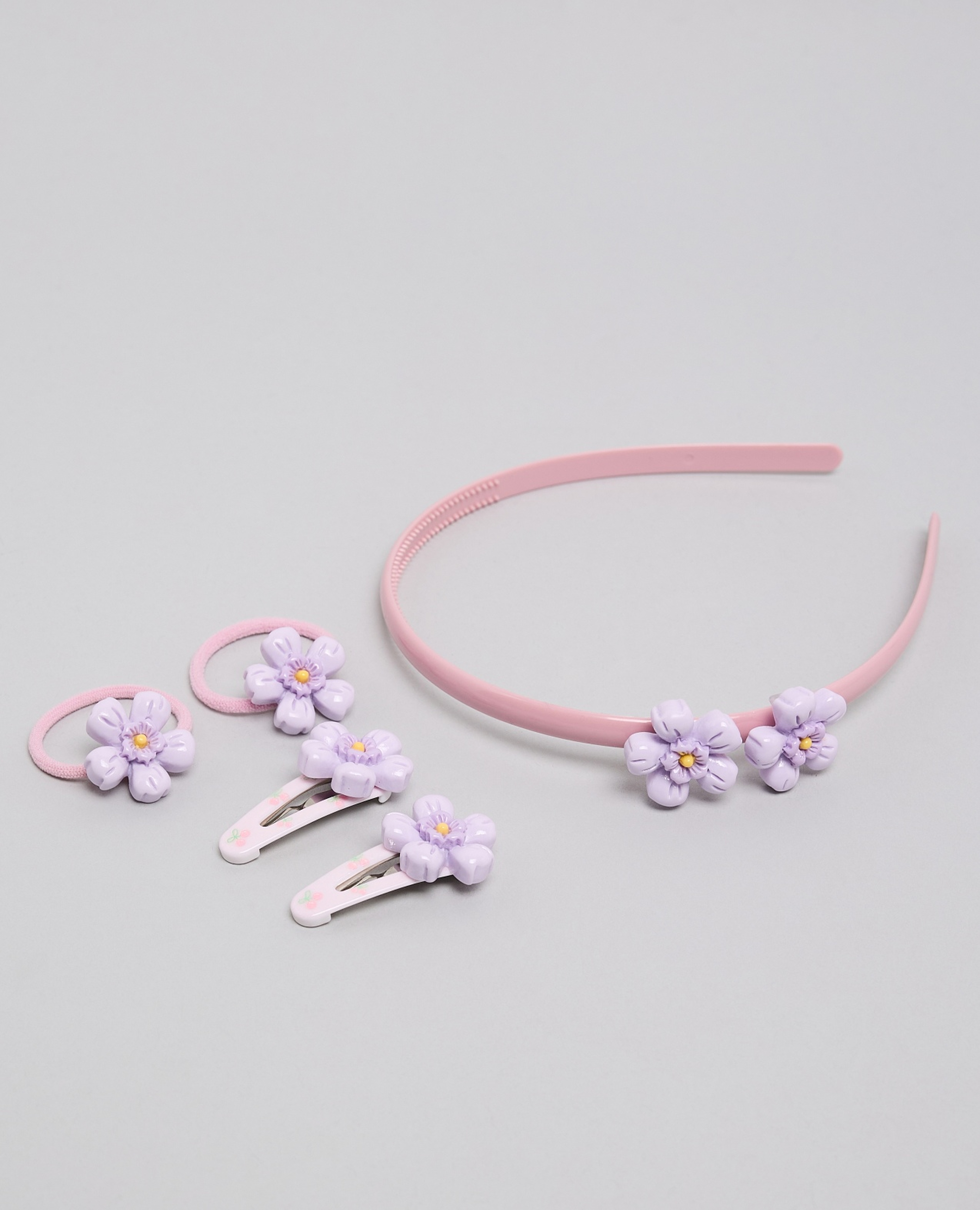 طقم مشابك شعر وطوق رأس - 5 قطع