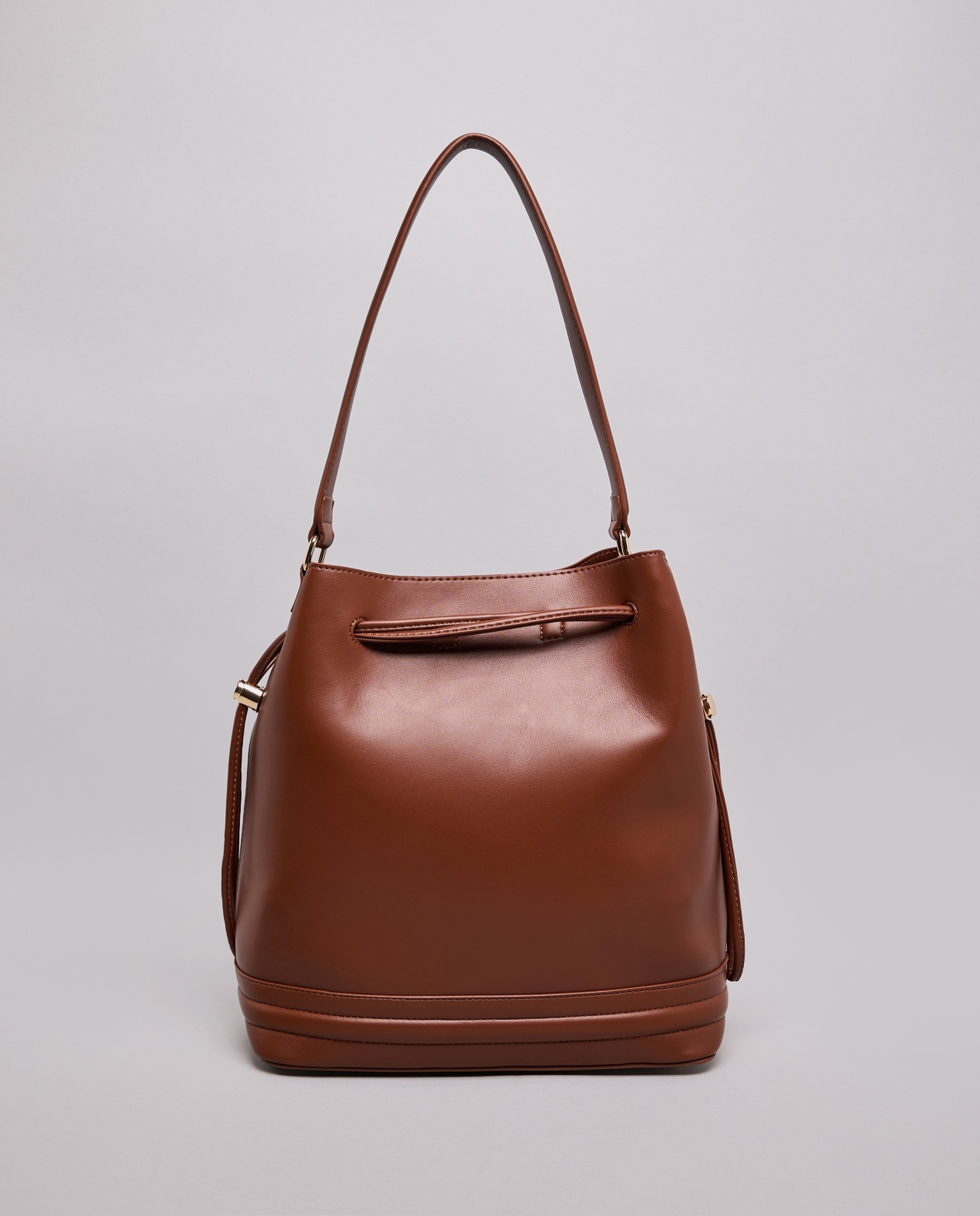 Solid Bucket Bag with Pouch