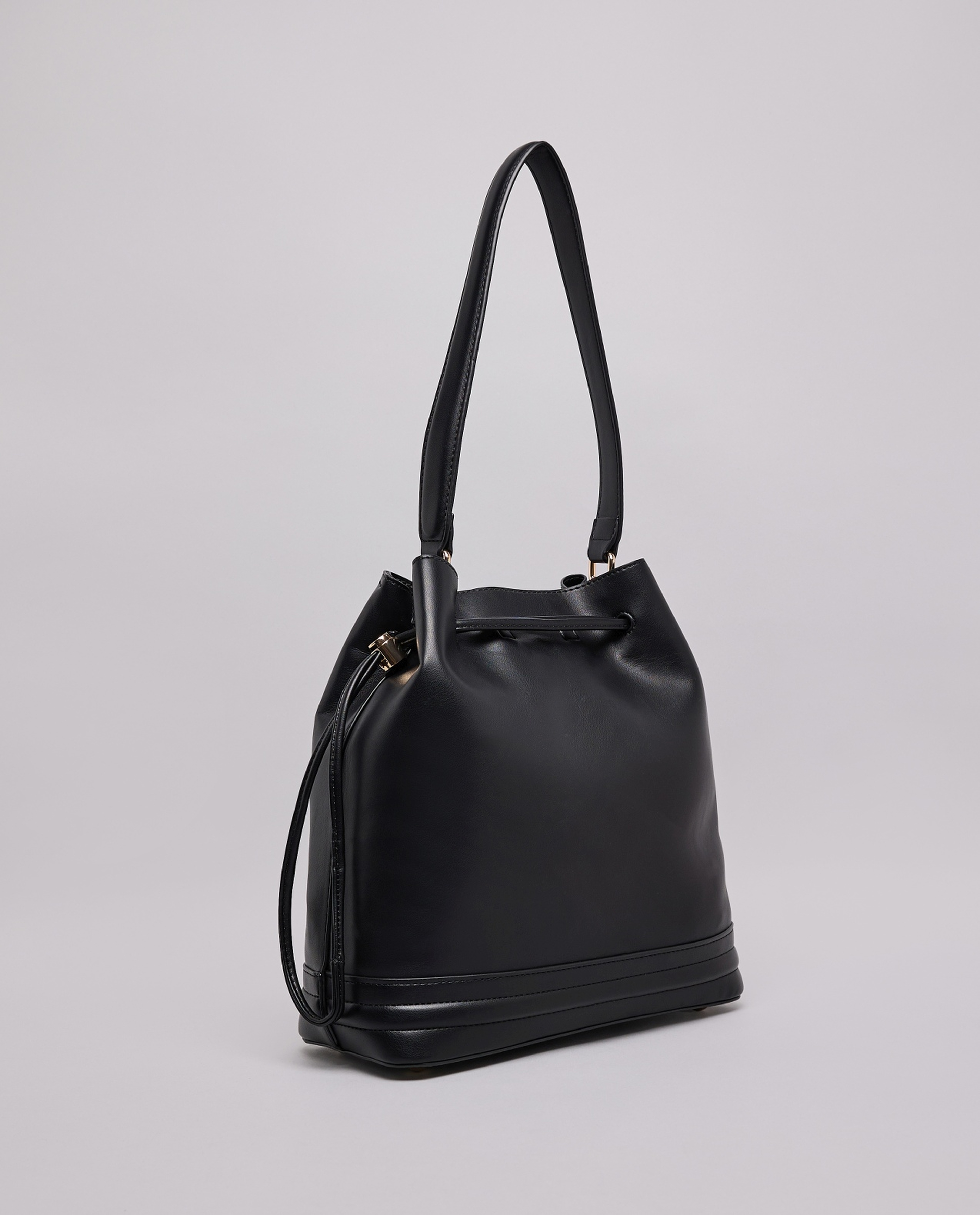 Solid Bucket Bag with Pouch