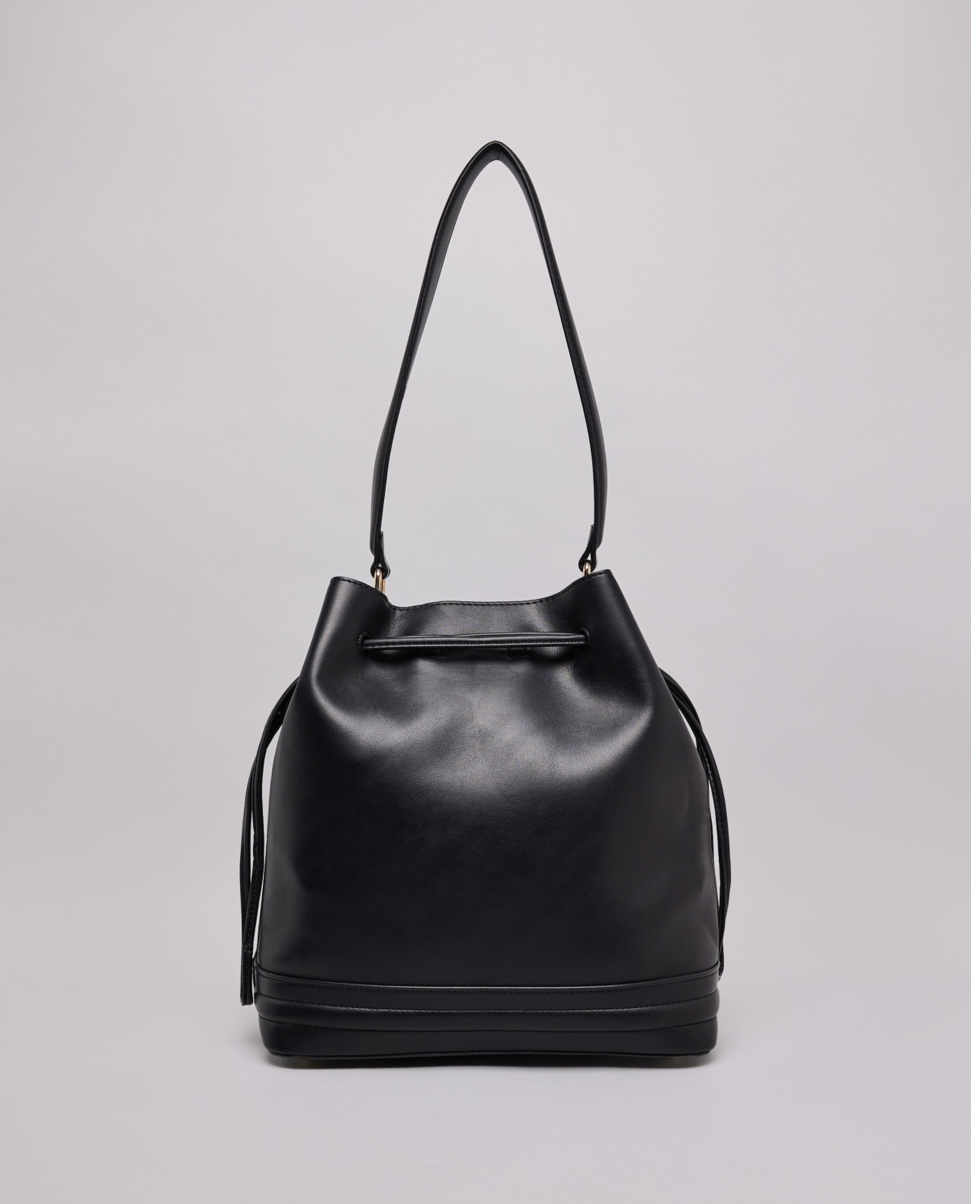 Solid Bucket Bag with Pouch