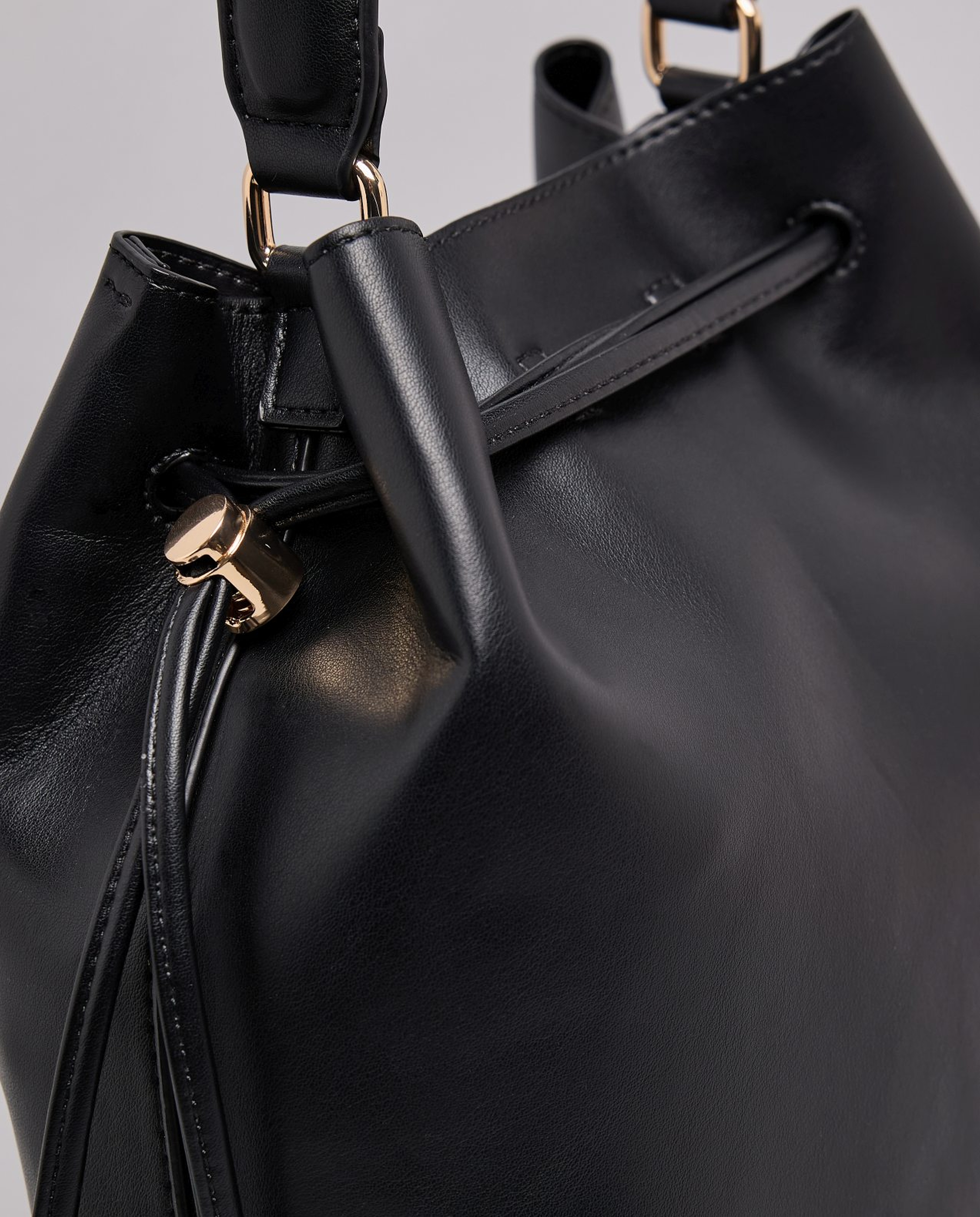 Solid Bucket Bag with Pouch