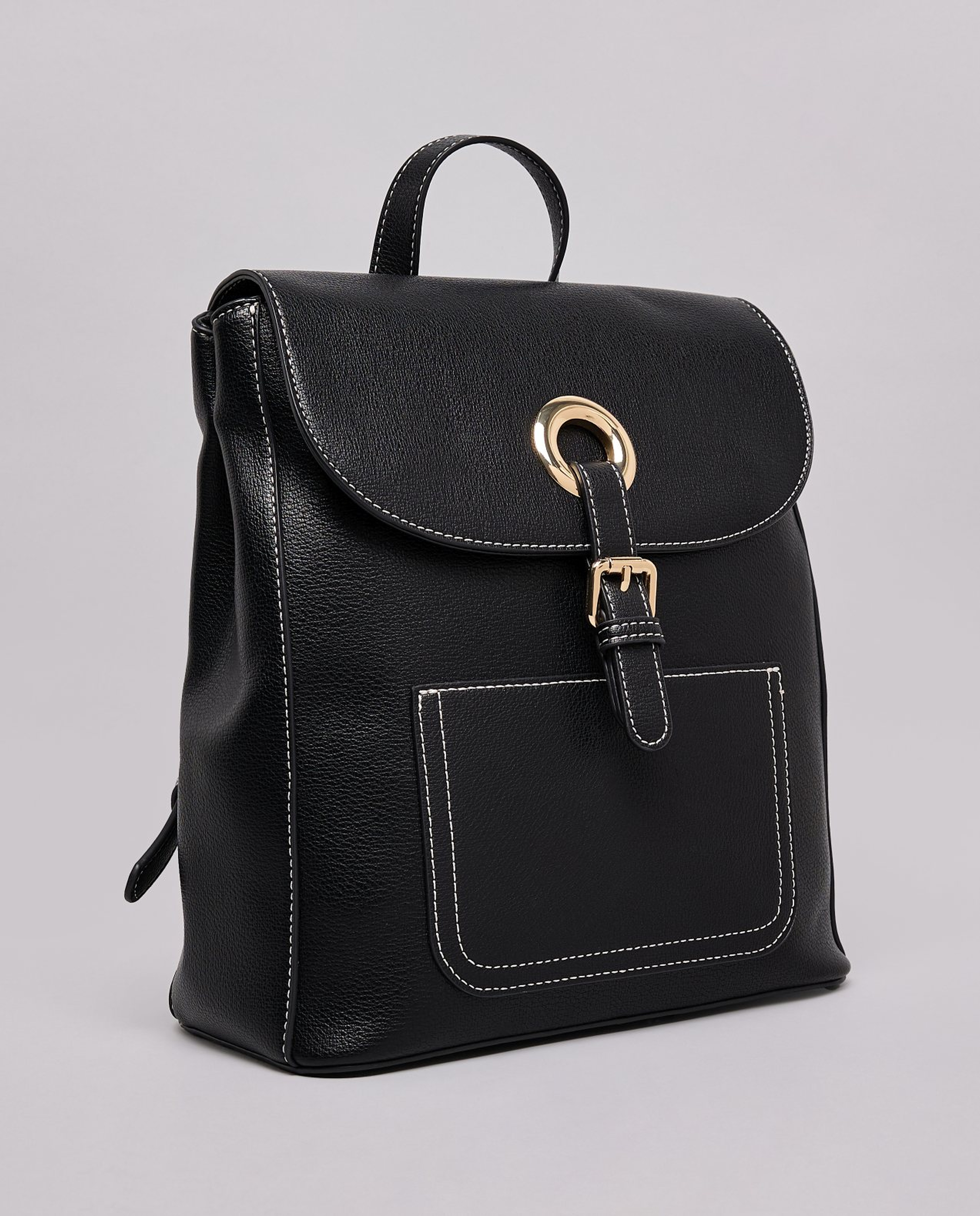 Textured Flap Backpack