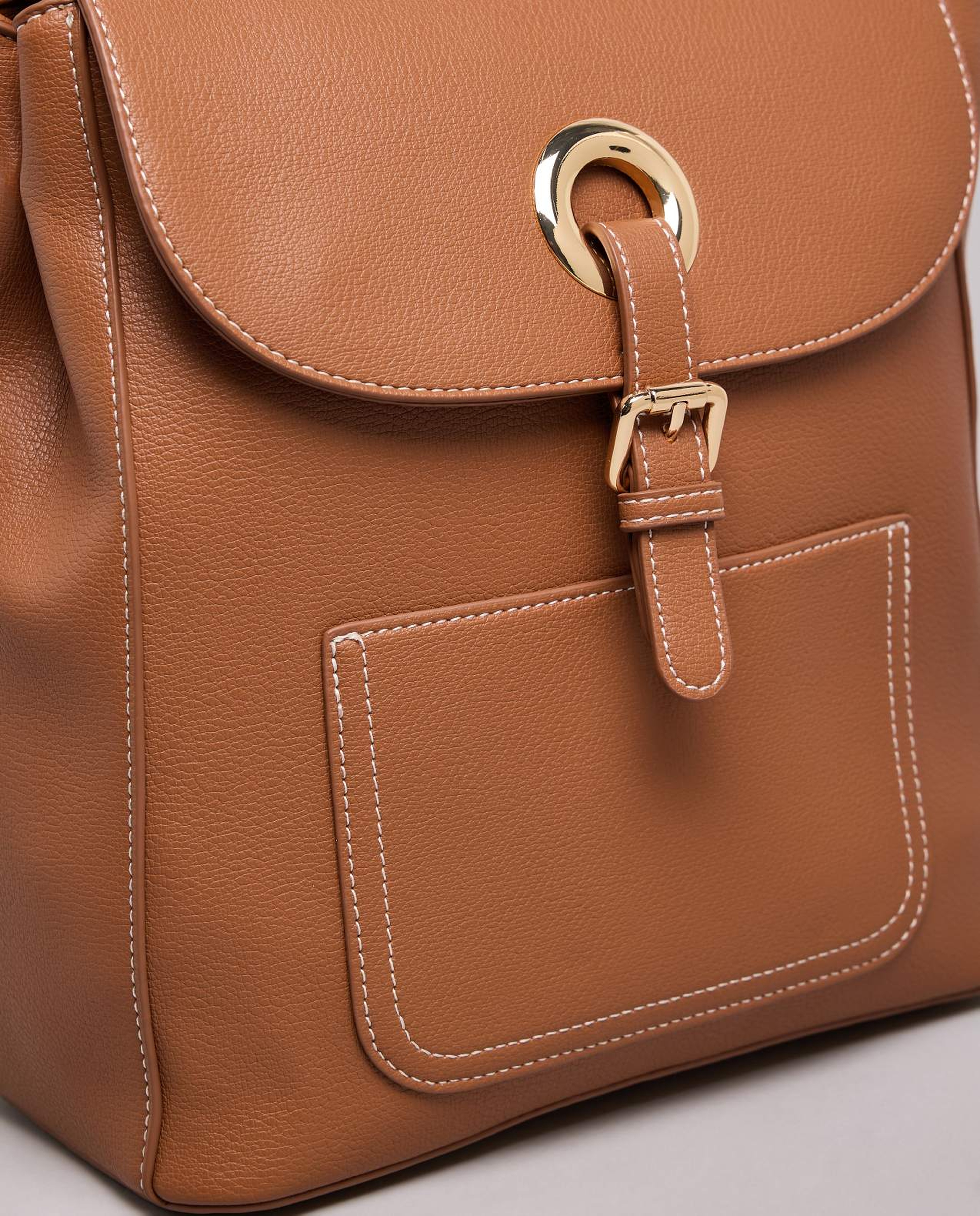 Textured Flap Backpack