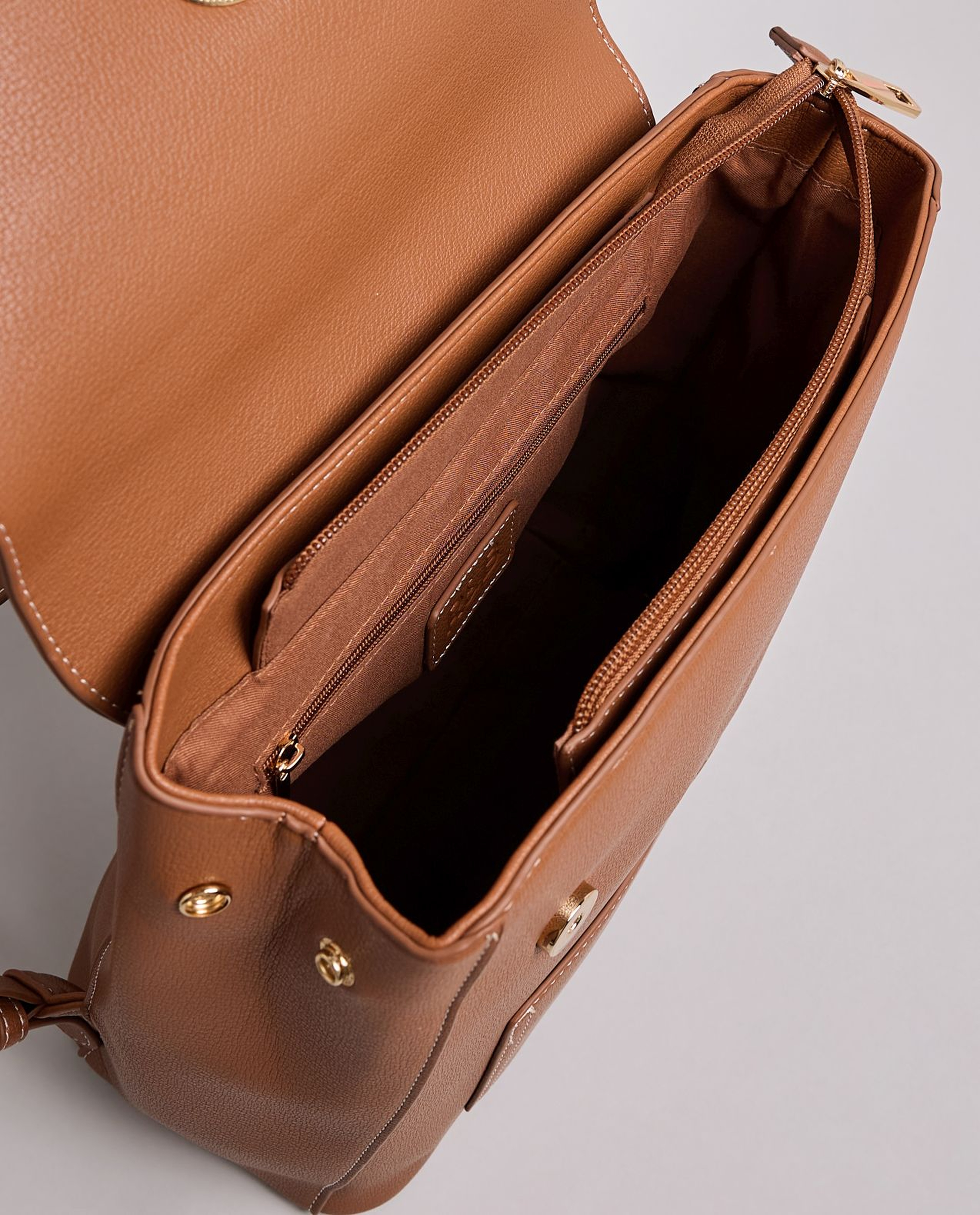 Textured Flap Backpack