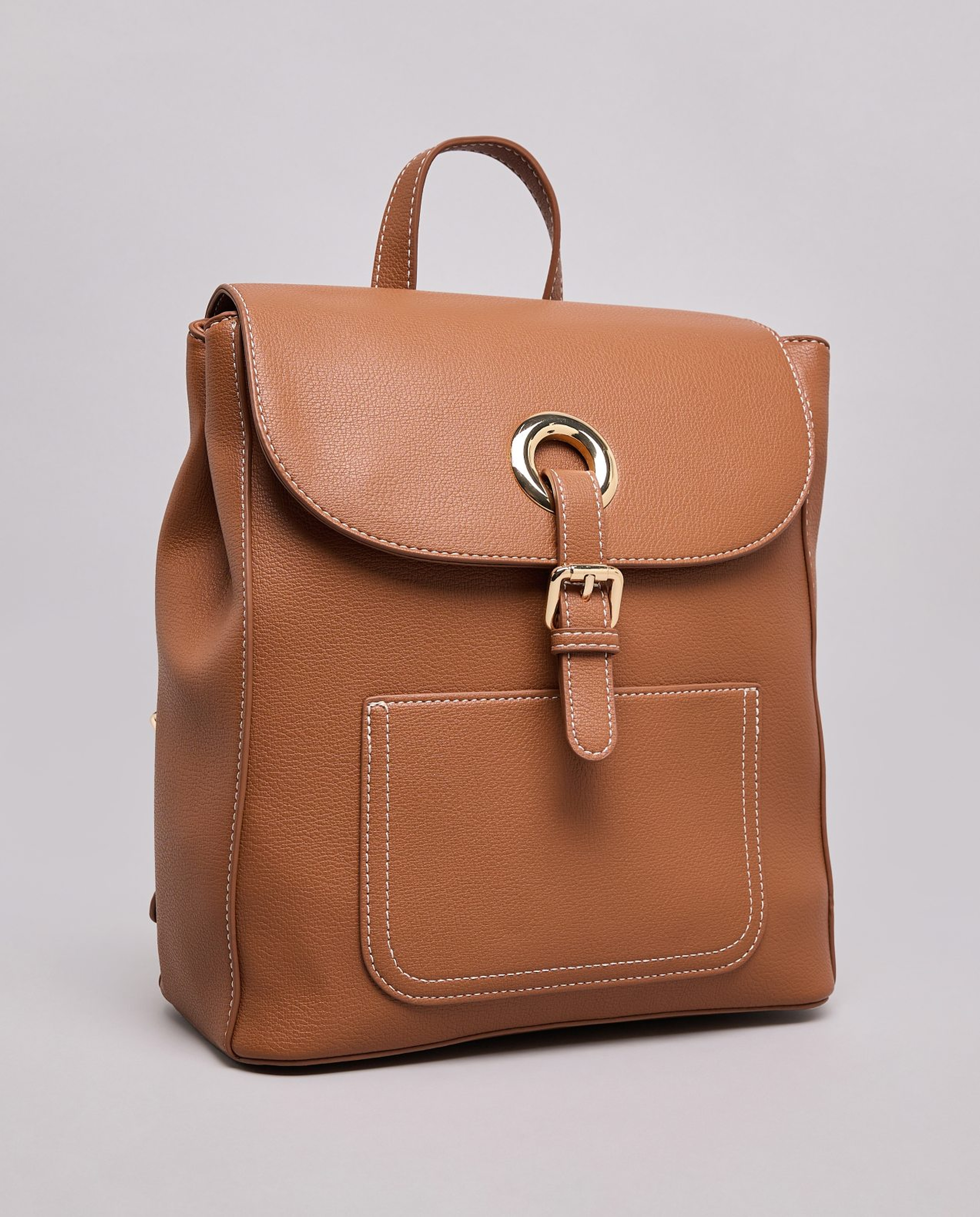 Textured Flap Backpack