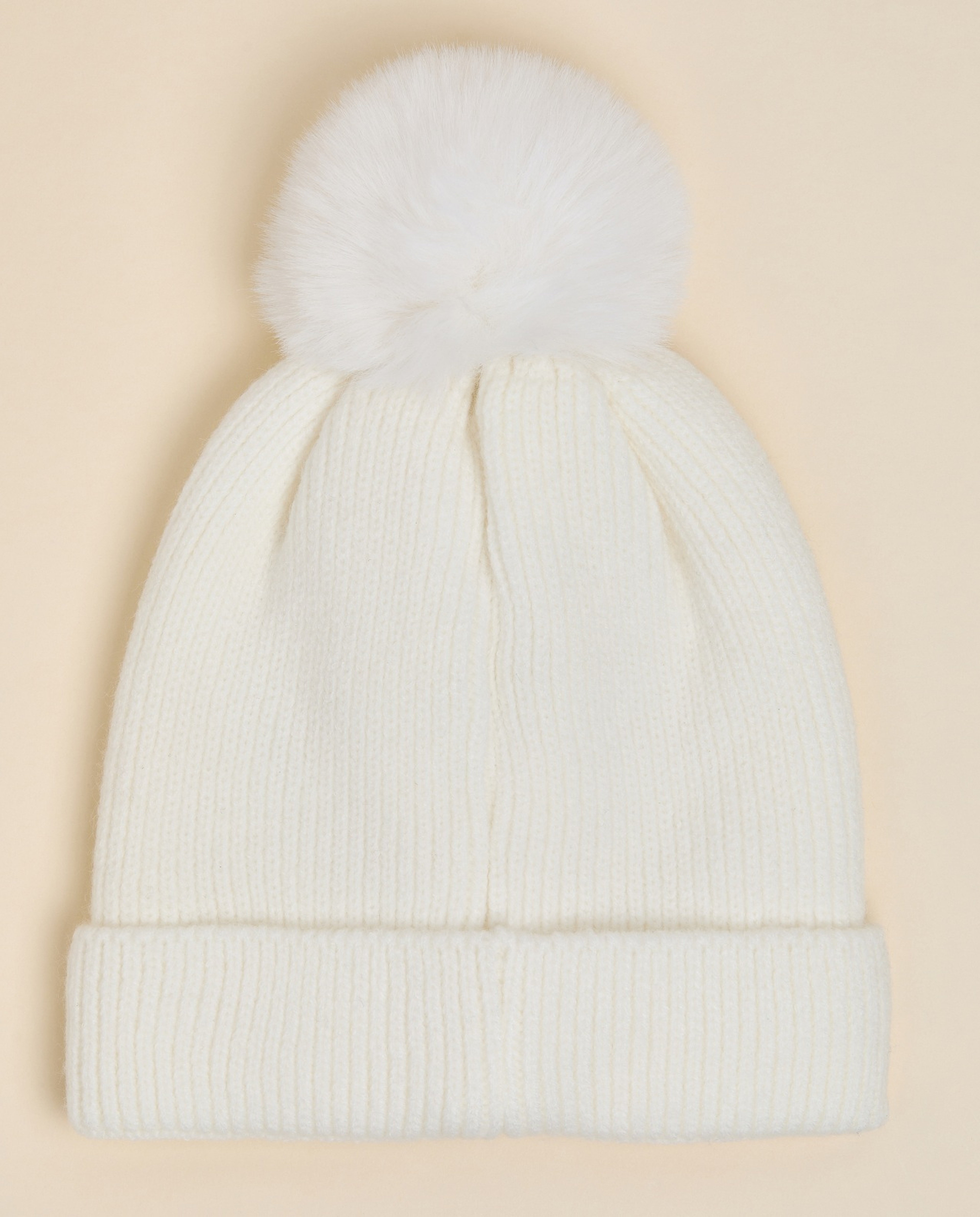 Embroidered Beanie with Pom-Pom