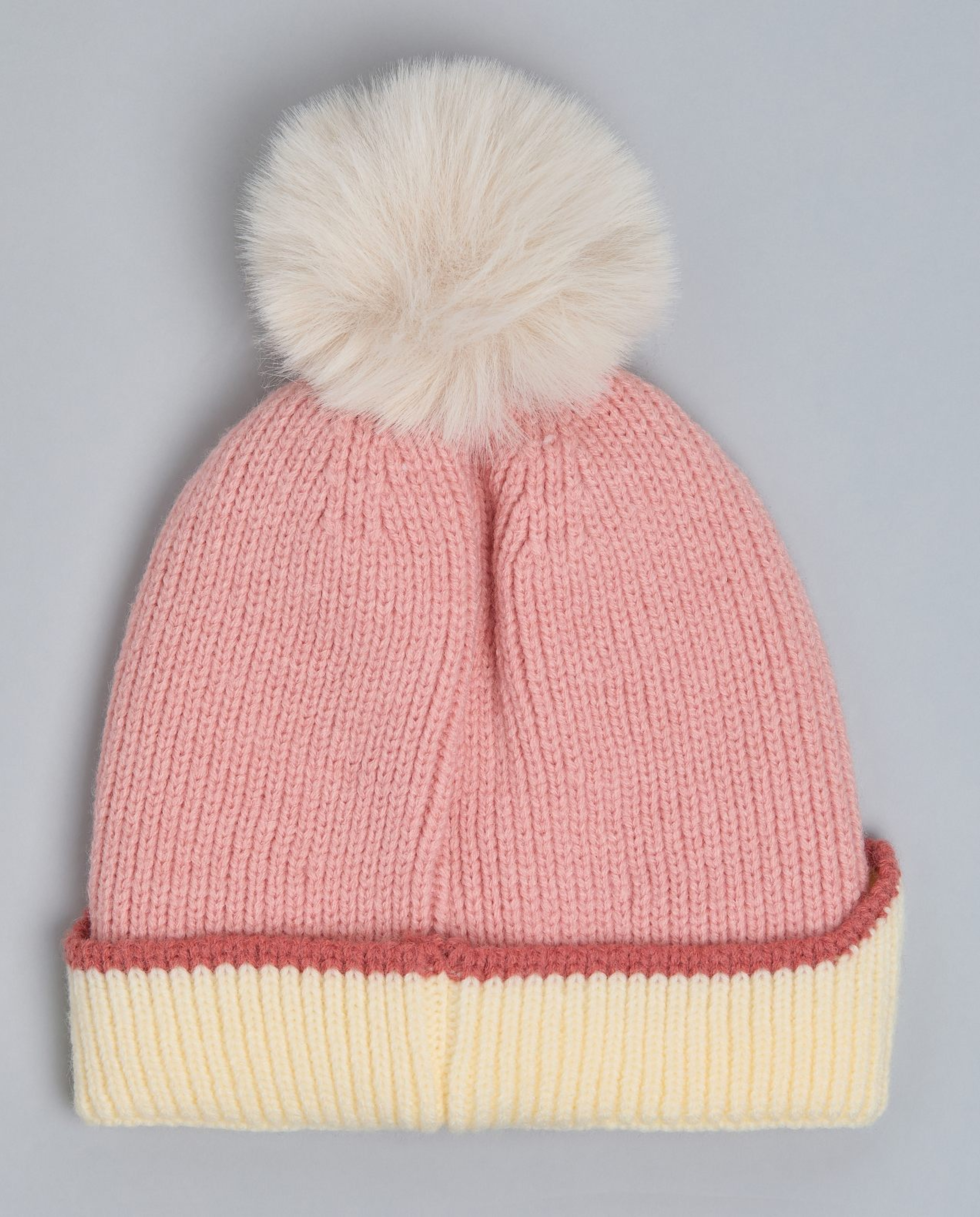Patterned Beanie with Pom-Pom