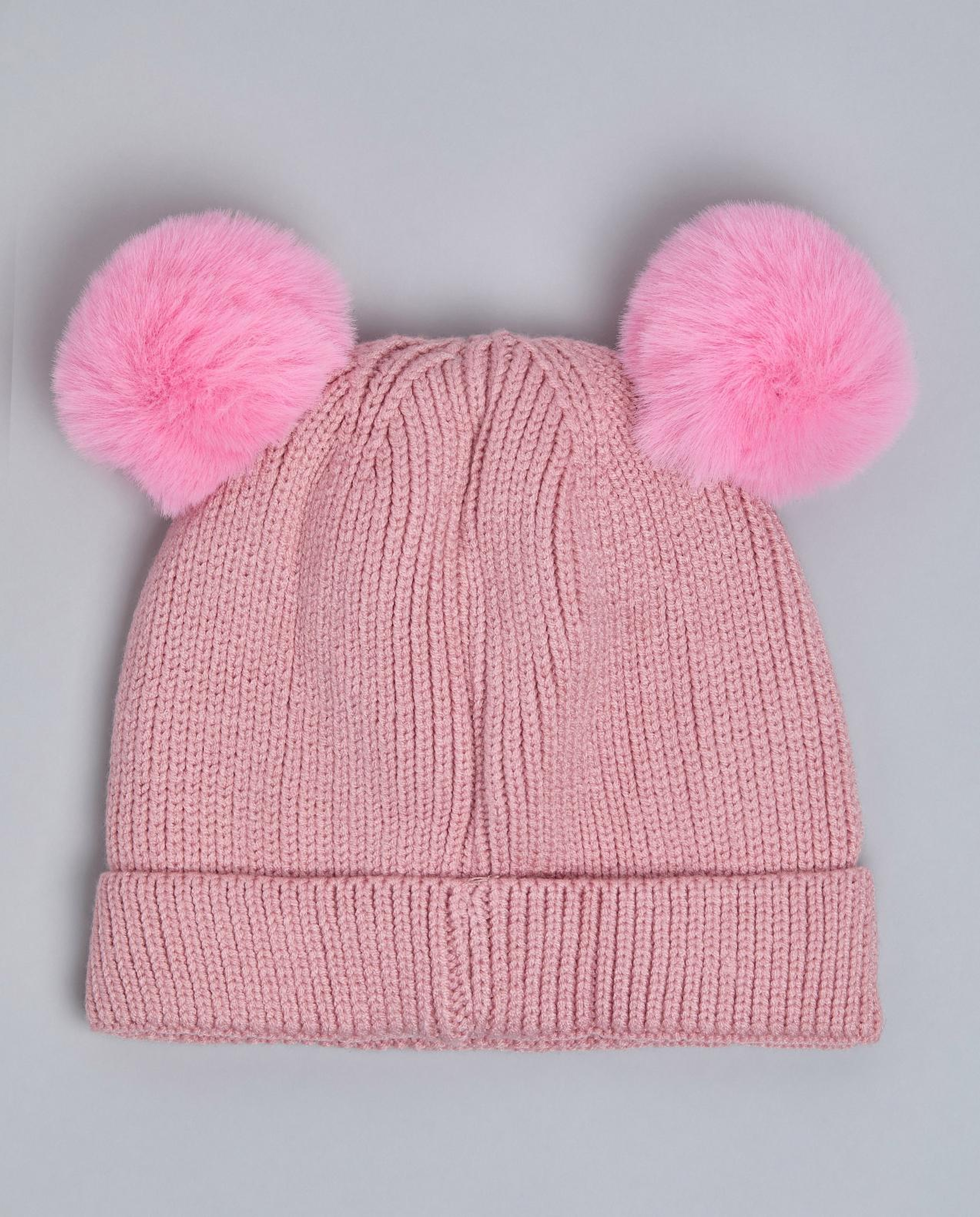 Embroidered Beanie with Pom-Pom