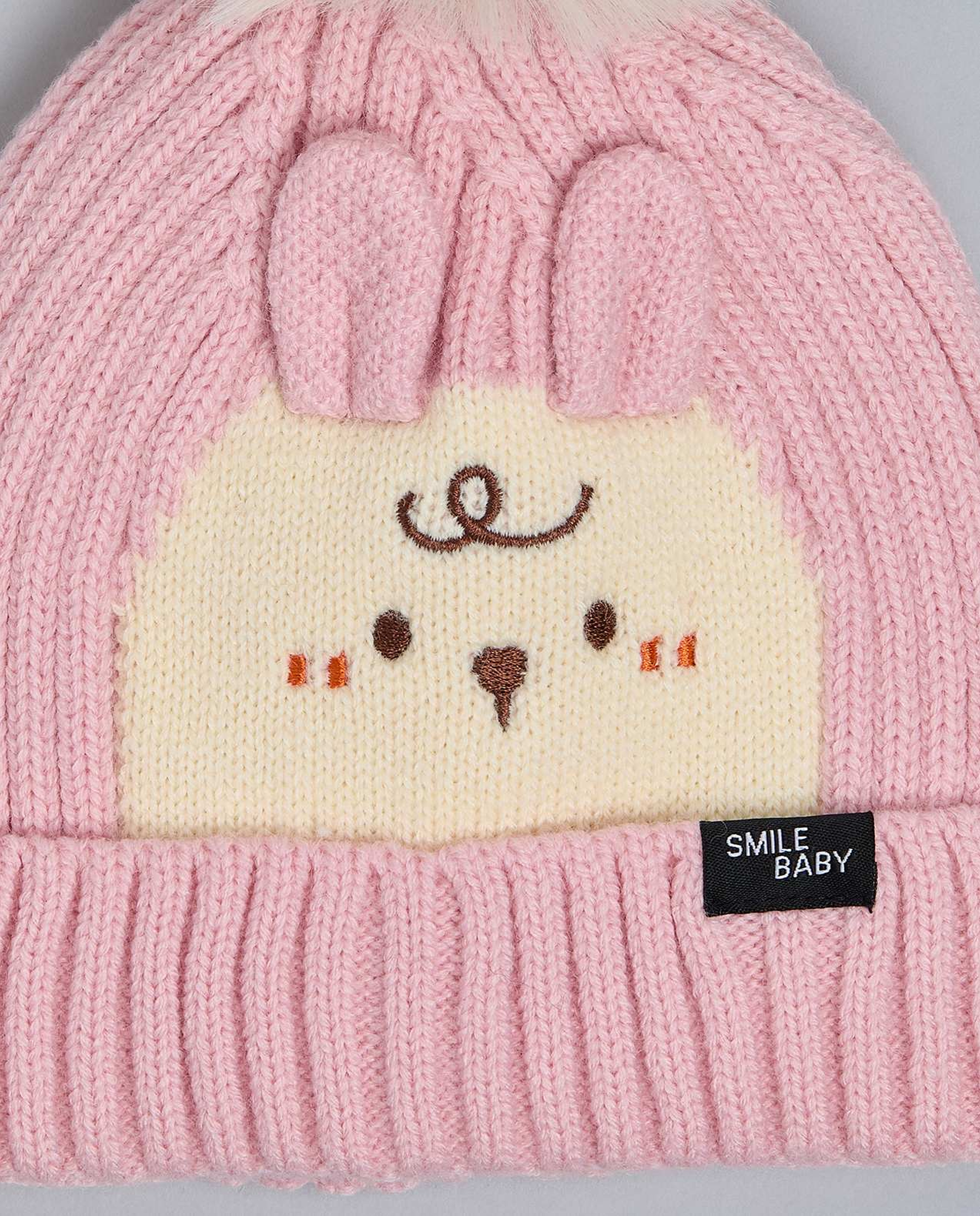 Solid Beanie with Pom-Pom
