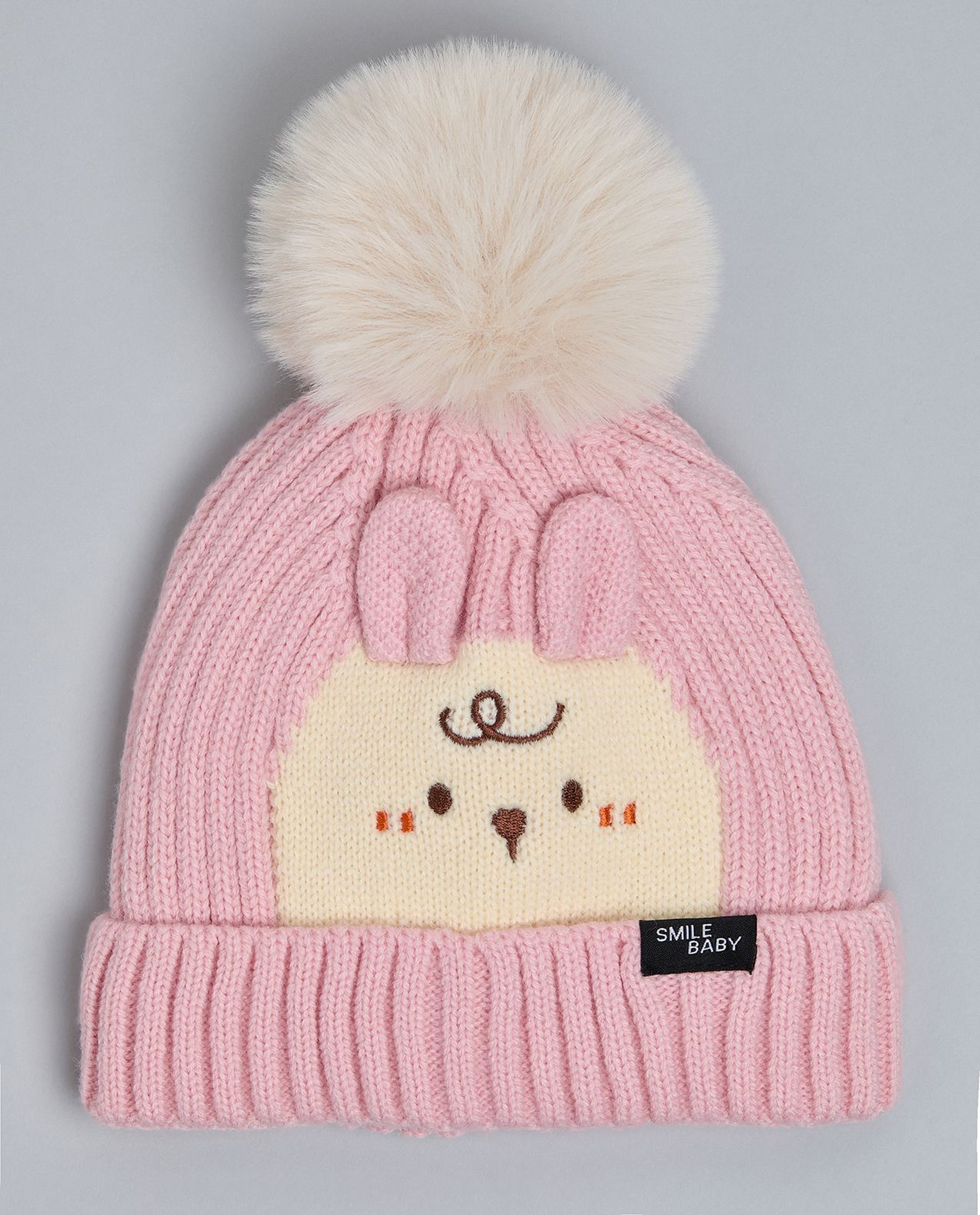 Solid Beanie with Pom-Pom