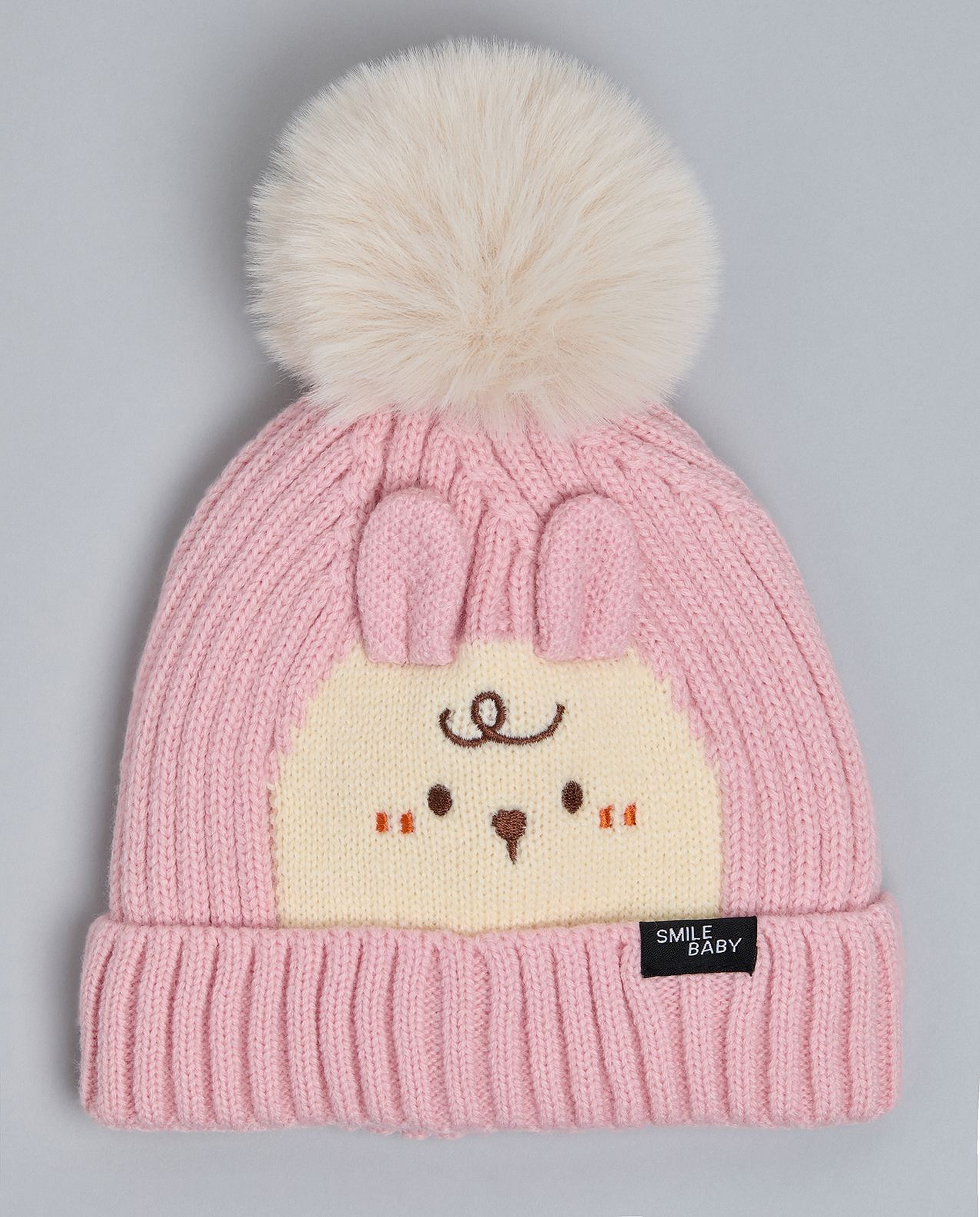 Solid Beanie with Pom-Pom