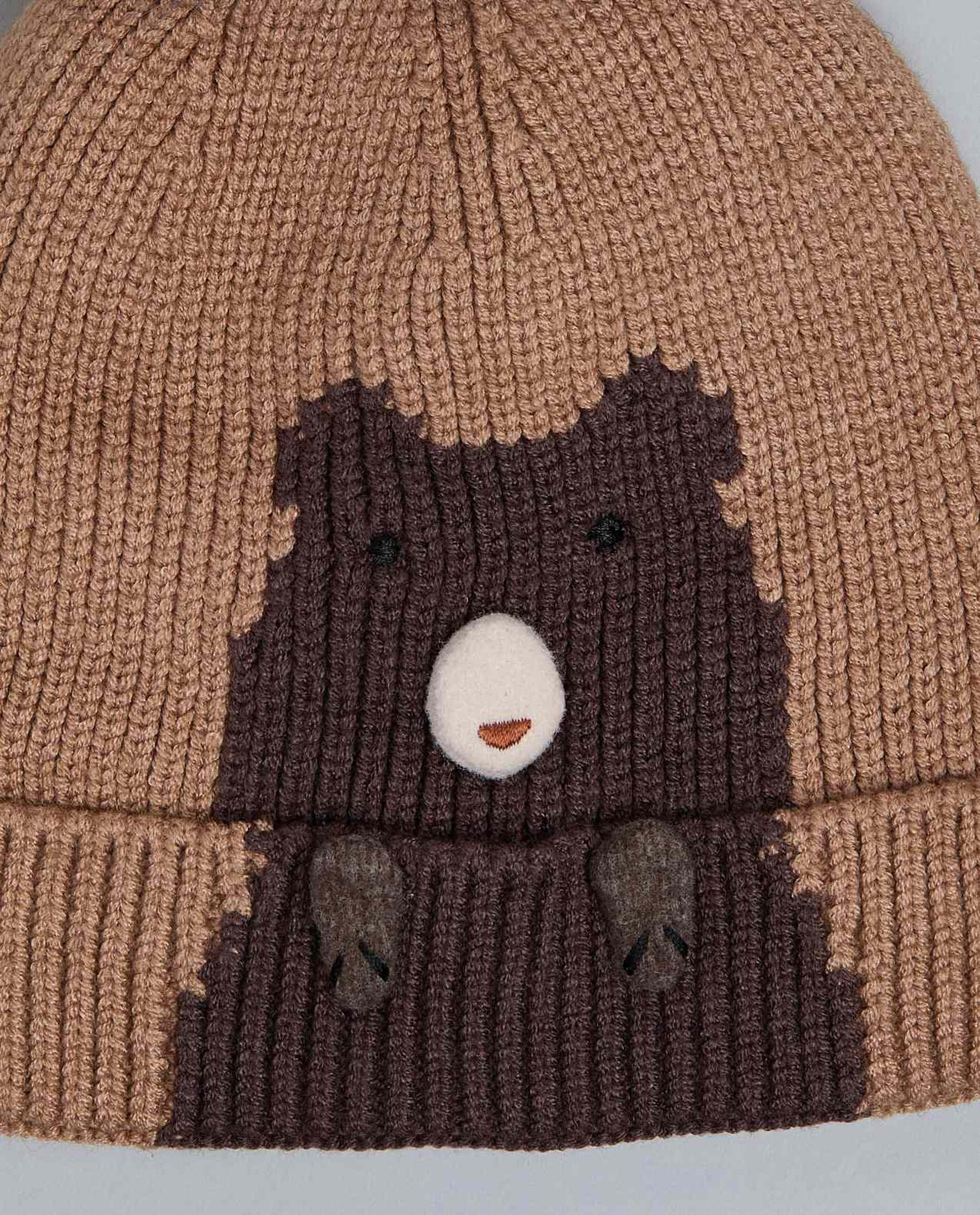 Patterned Beanie with Pom-Pom