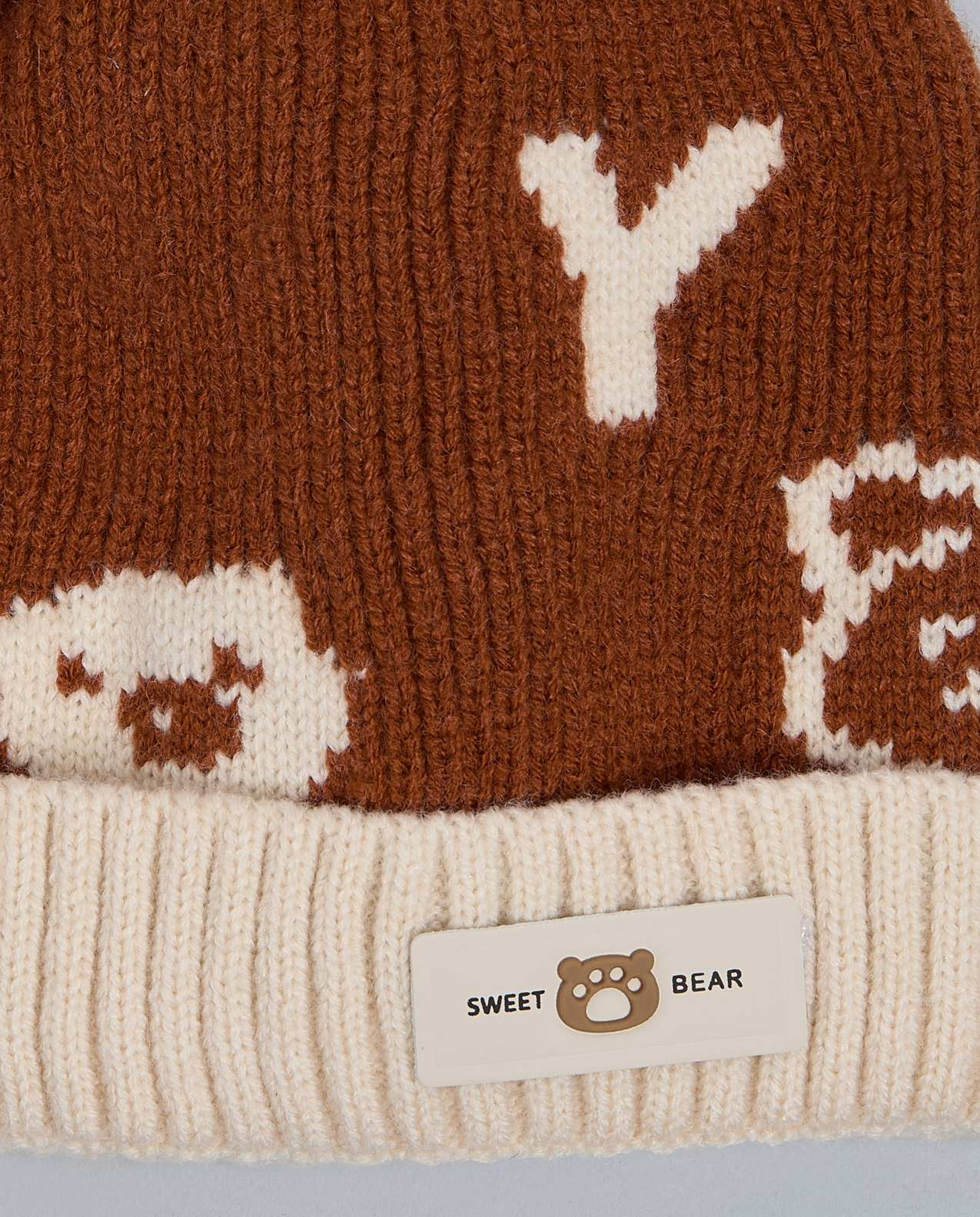 Color Block Beanie with Pom-Pom