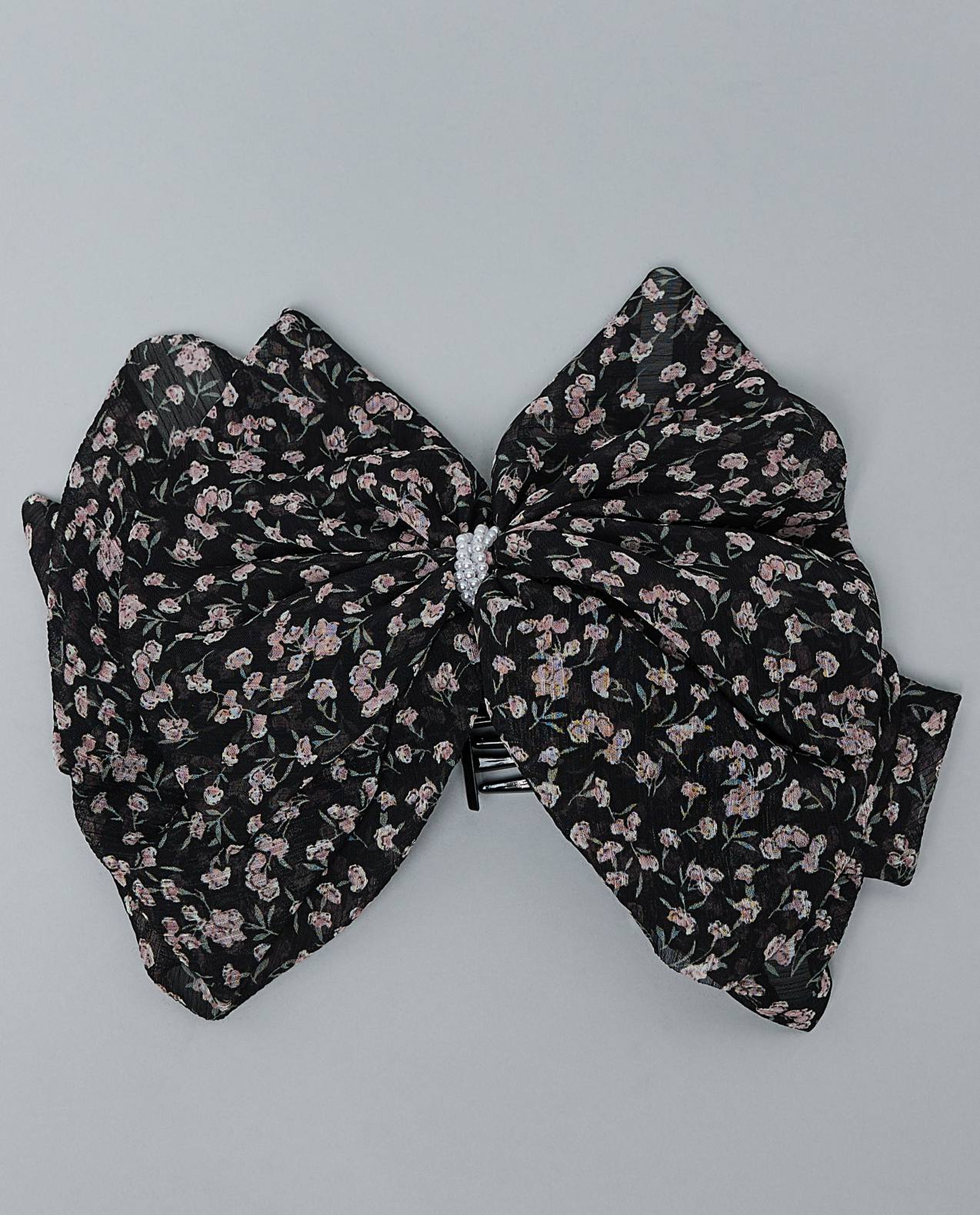 Floral Print Bow Hair Clip