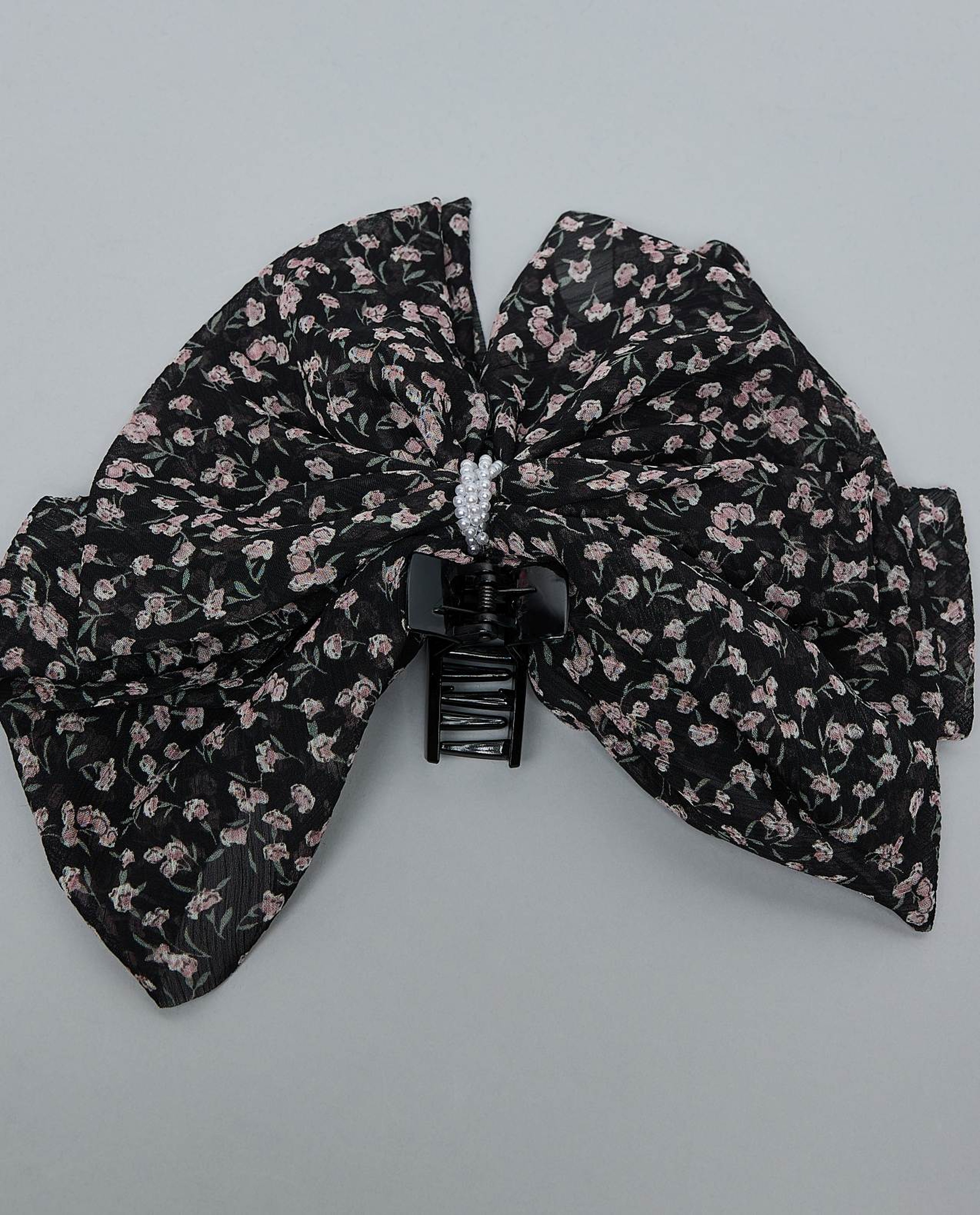 Floral Print Bow Hair Clip