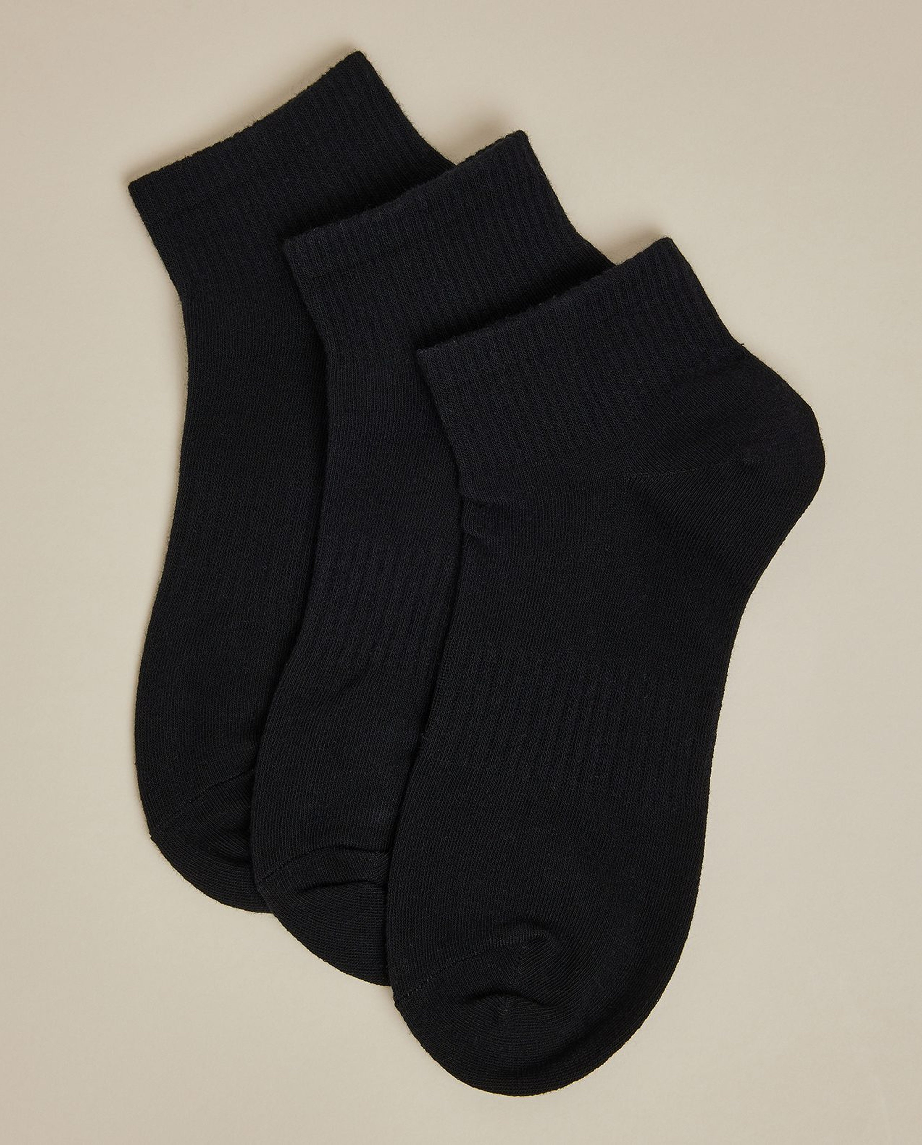 3 Pack Solid Ankle Socks