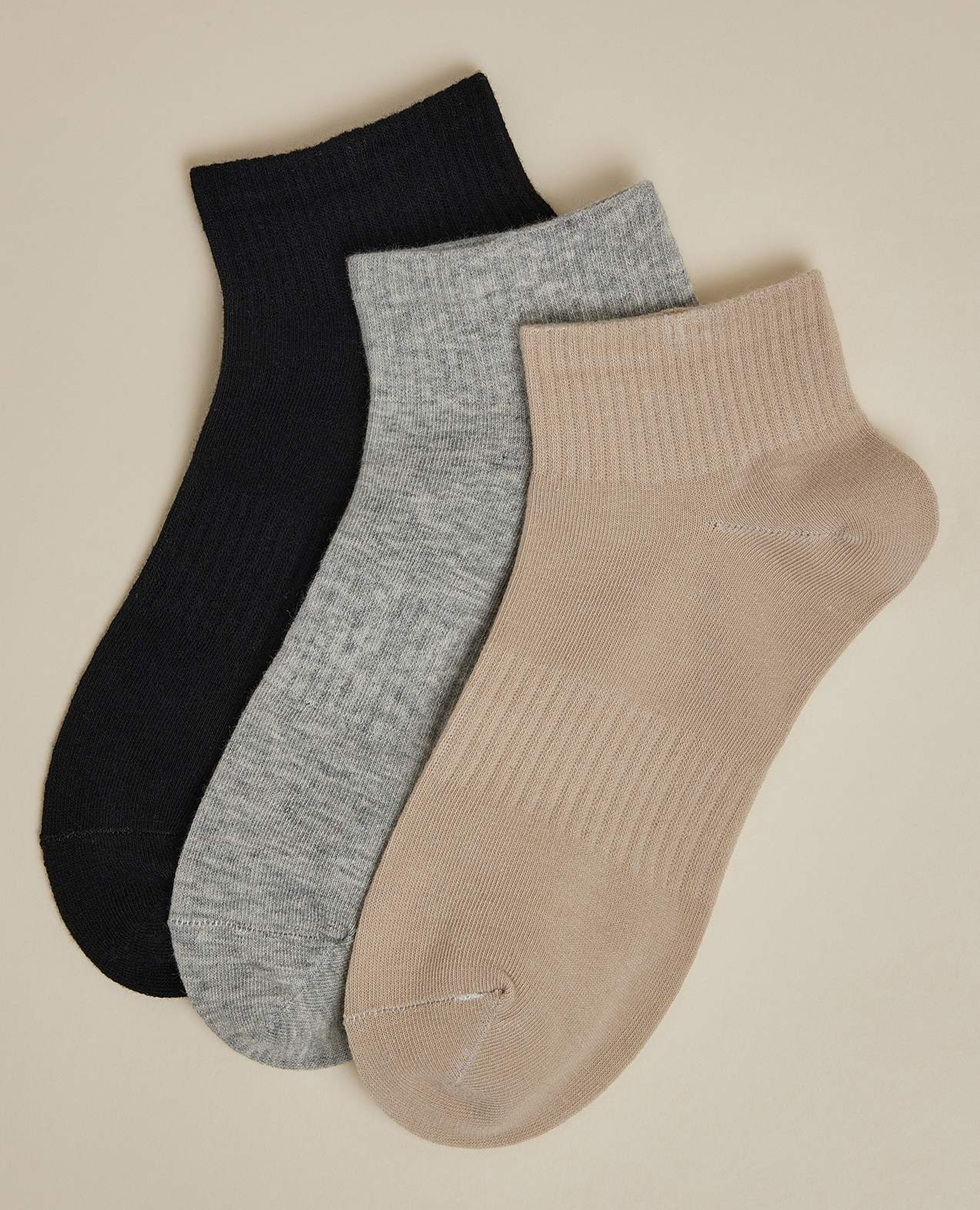 3 Pack Solid Ankle Socks