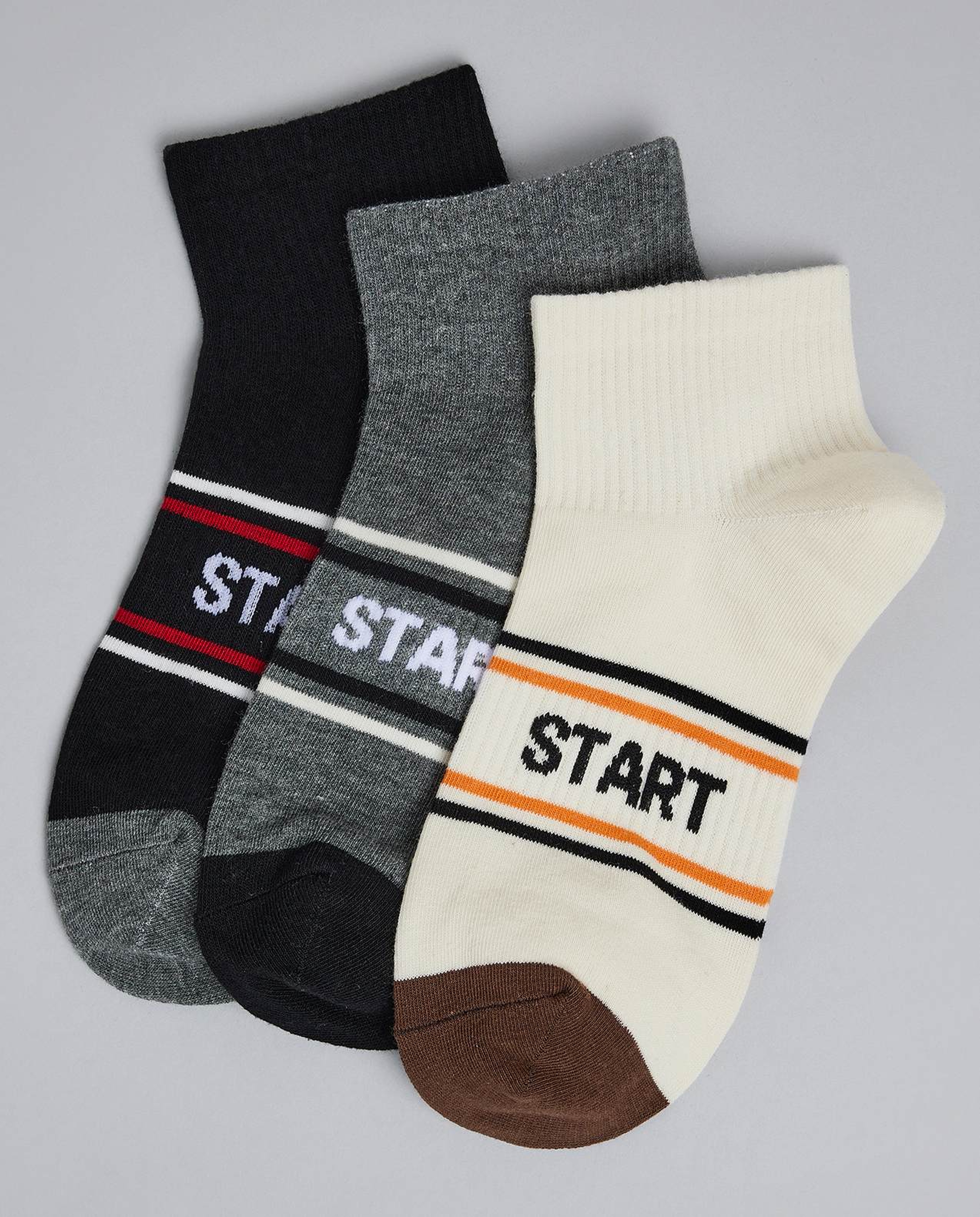 3 Pack Patterned Ankle Socks
