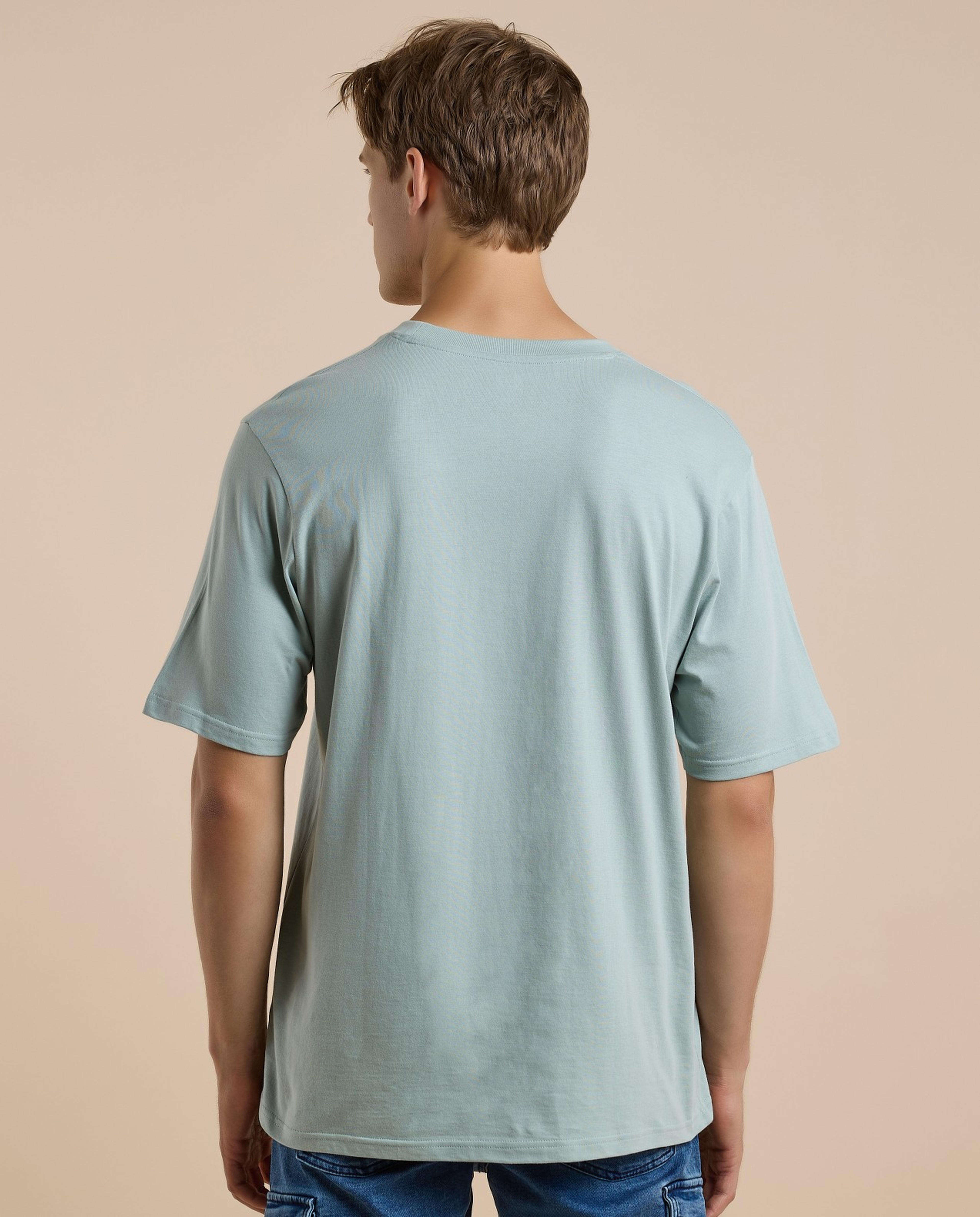 Typography Print T-Shirt with Crew Neck and Short Sleeves