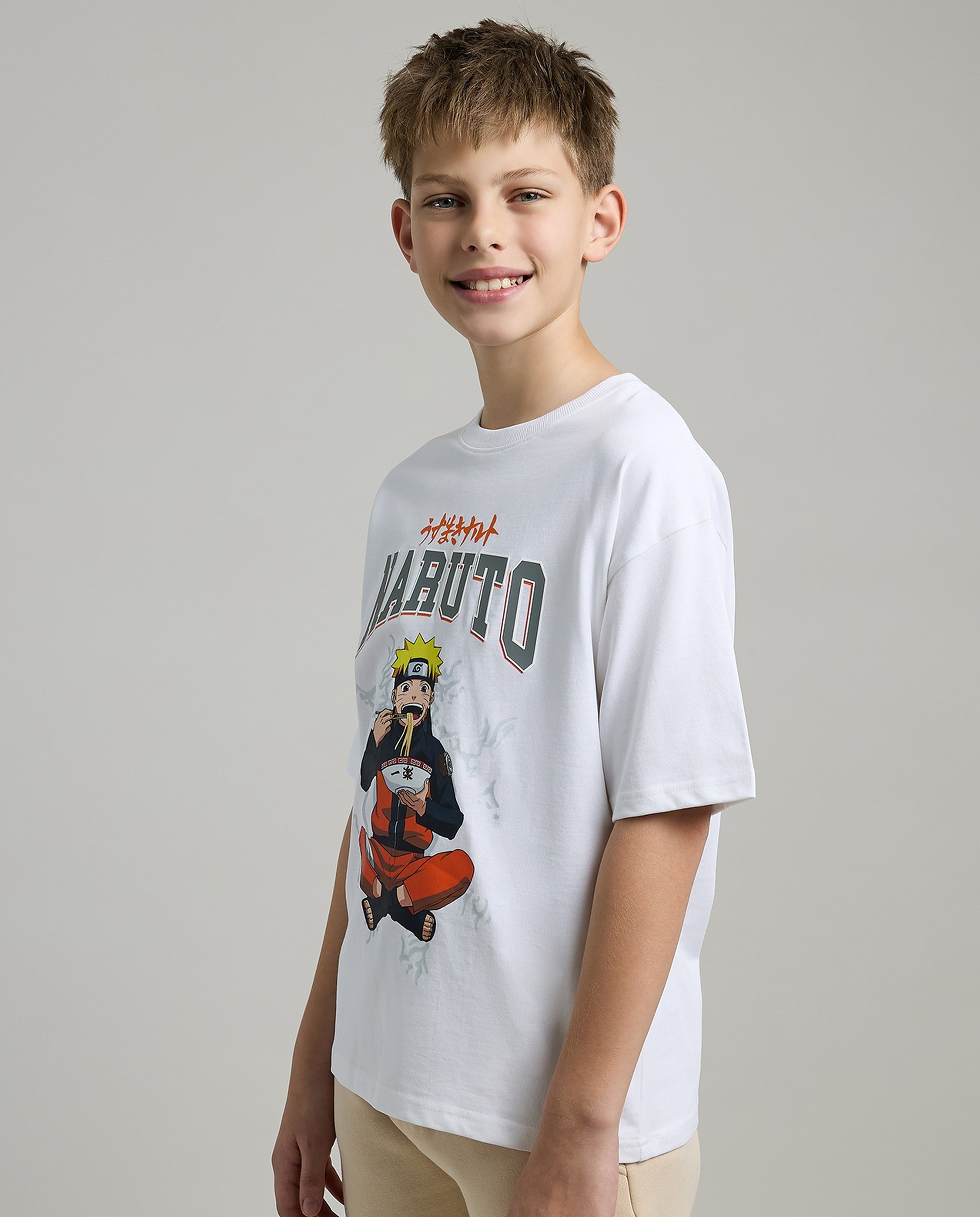 Printed T-Shirt with Crew Neck and Short Sleeves