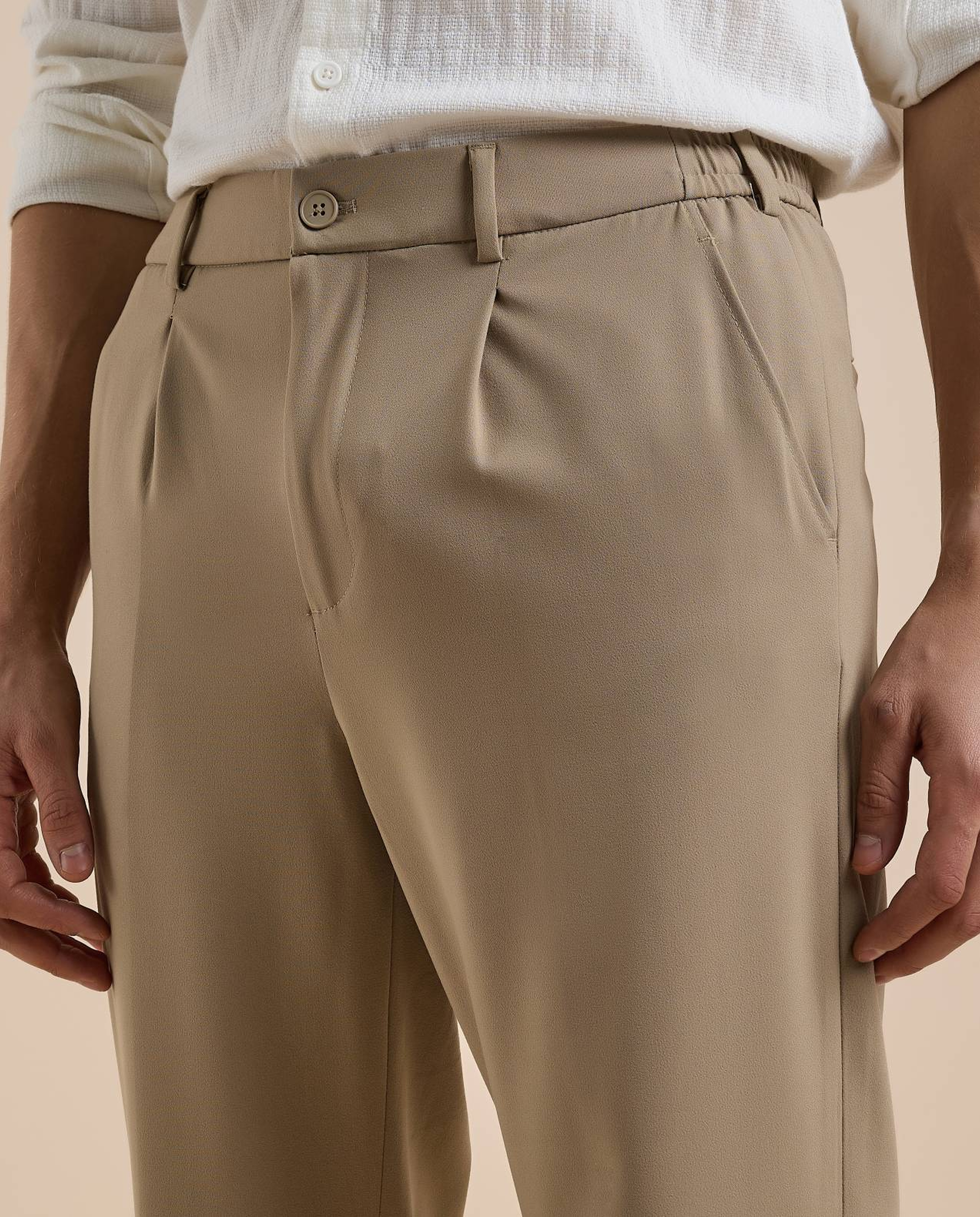 Solid Straight Pants with Button Closure